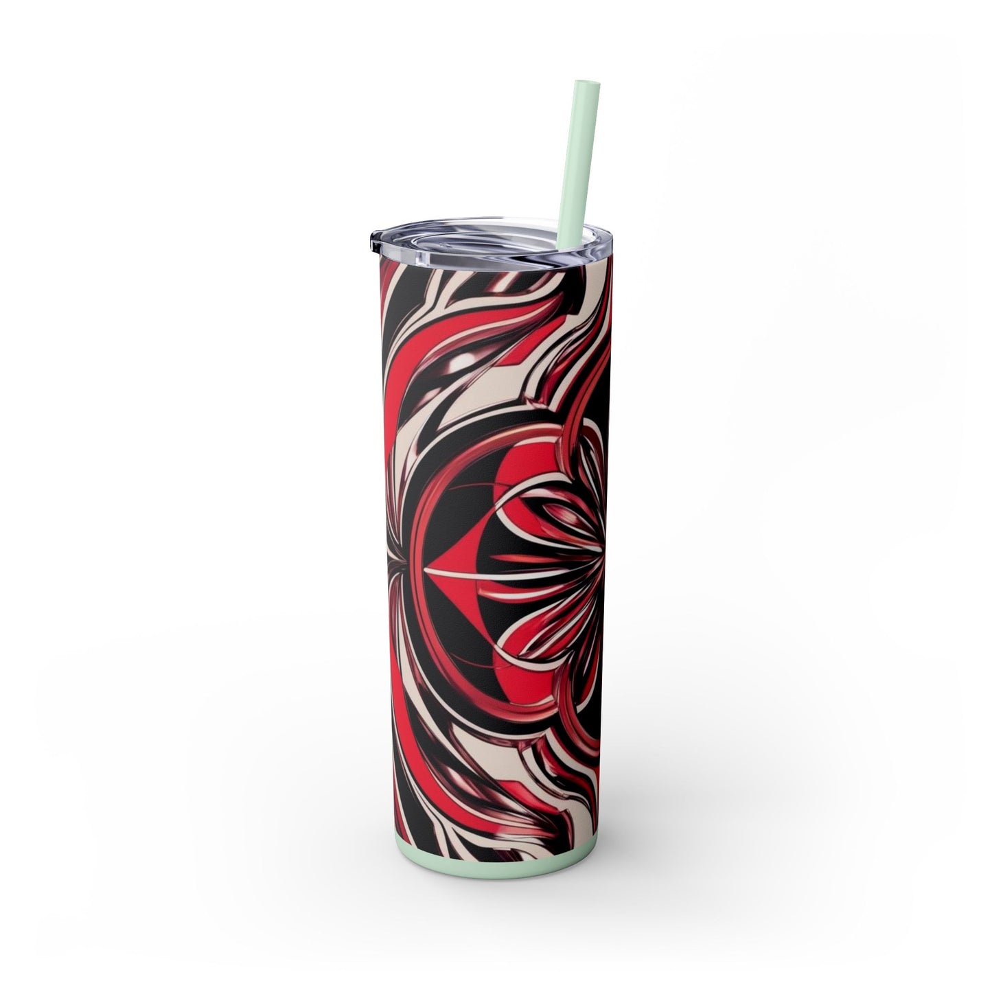 Optical Illusion Skinny Tumbler with Straw, 20oz