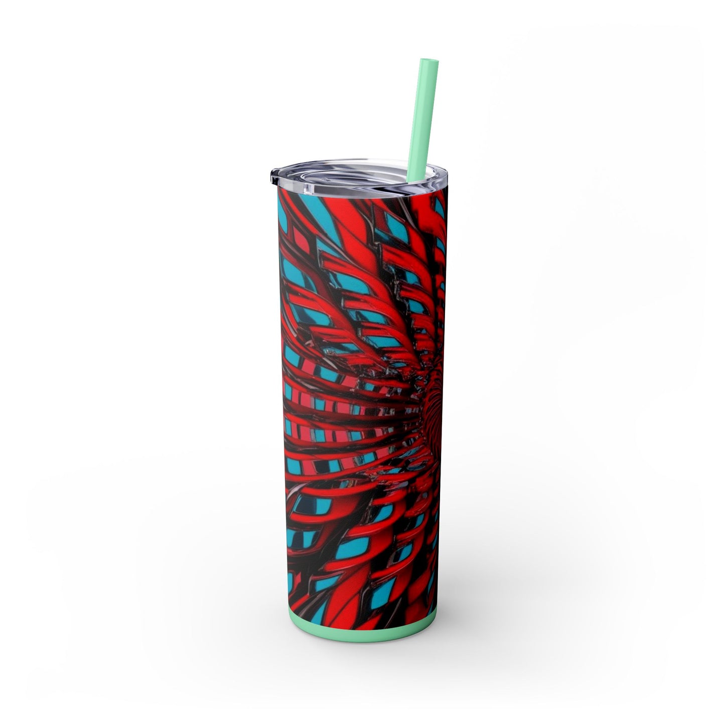 Optical Illusion Skinny Tumbler with Straw, 20oz