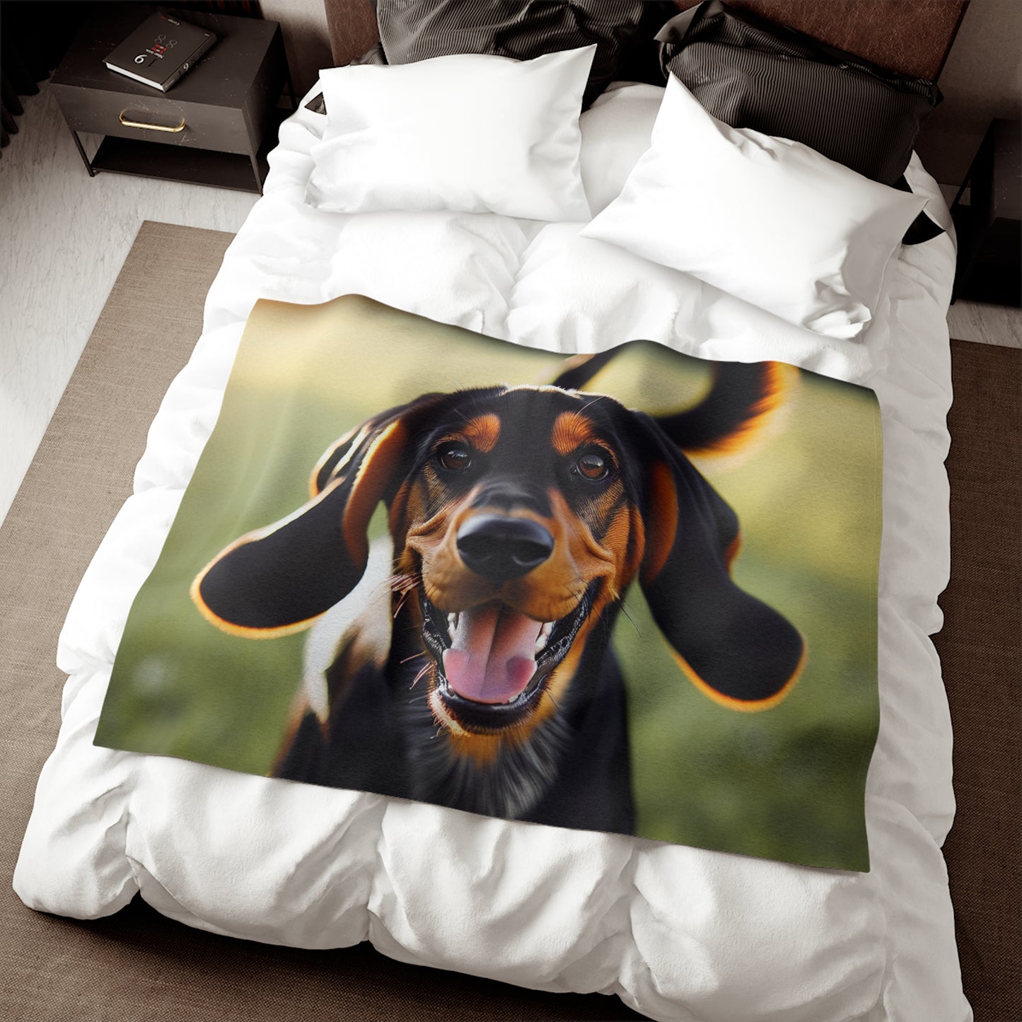 Black and Tan Coonhound Sweatshirt Blanket