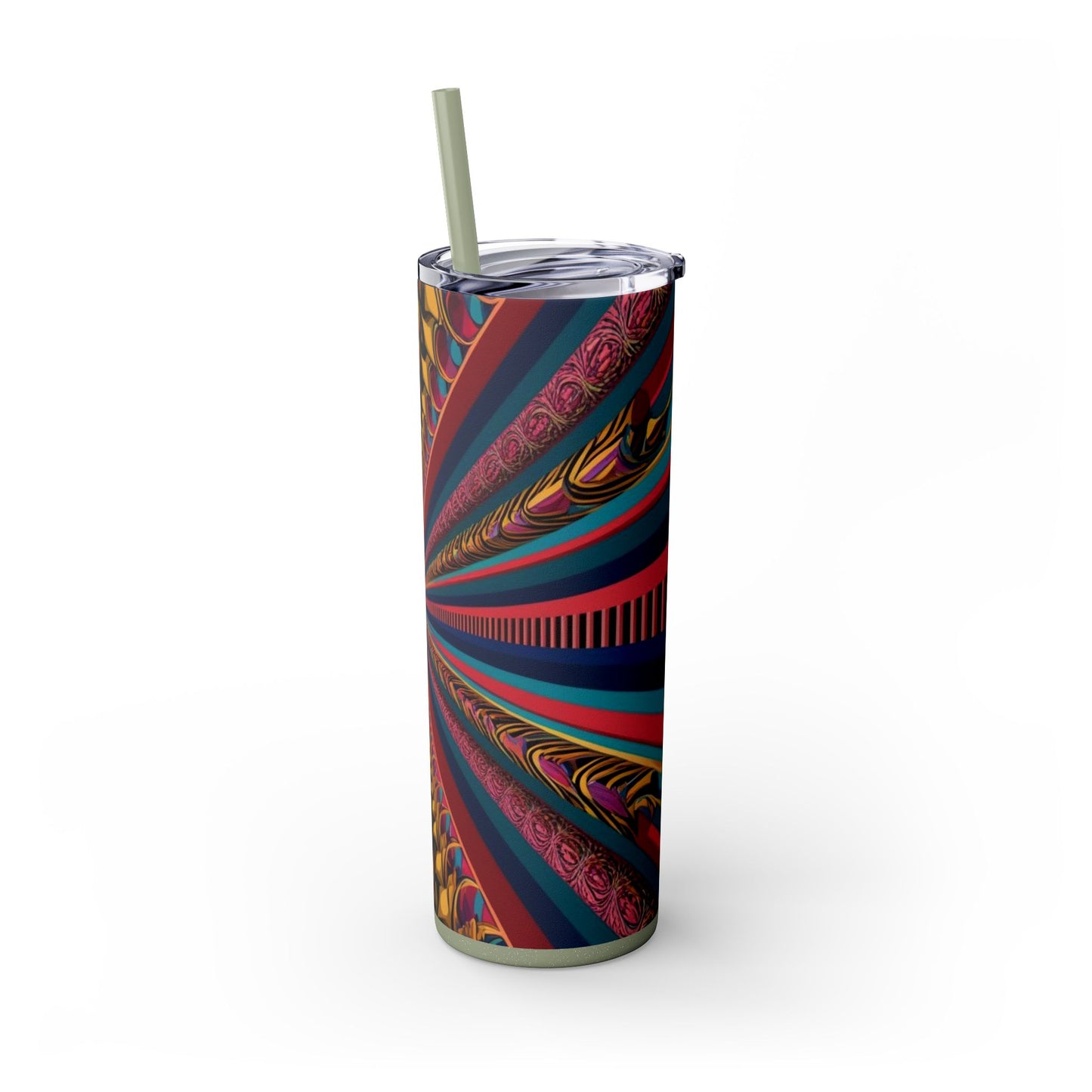 Optical Illusion Skinny Tumbler with Straw, 20oz