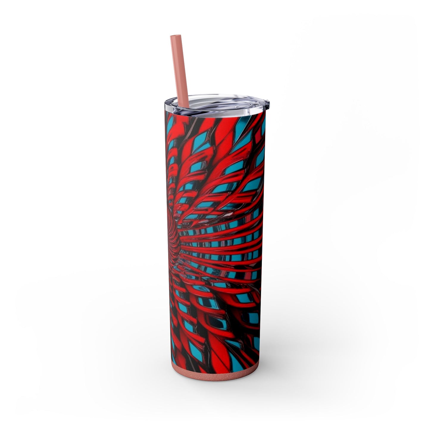 Optical Illusion Skinny Tumbler with Straw, 20oz