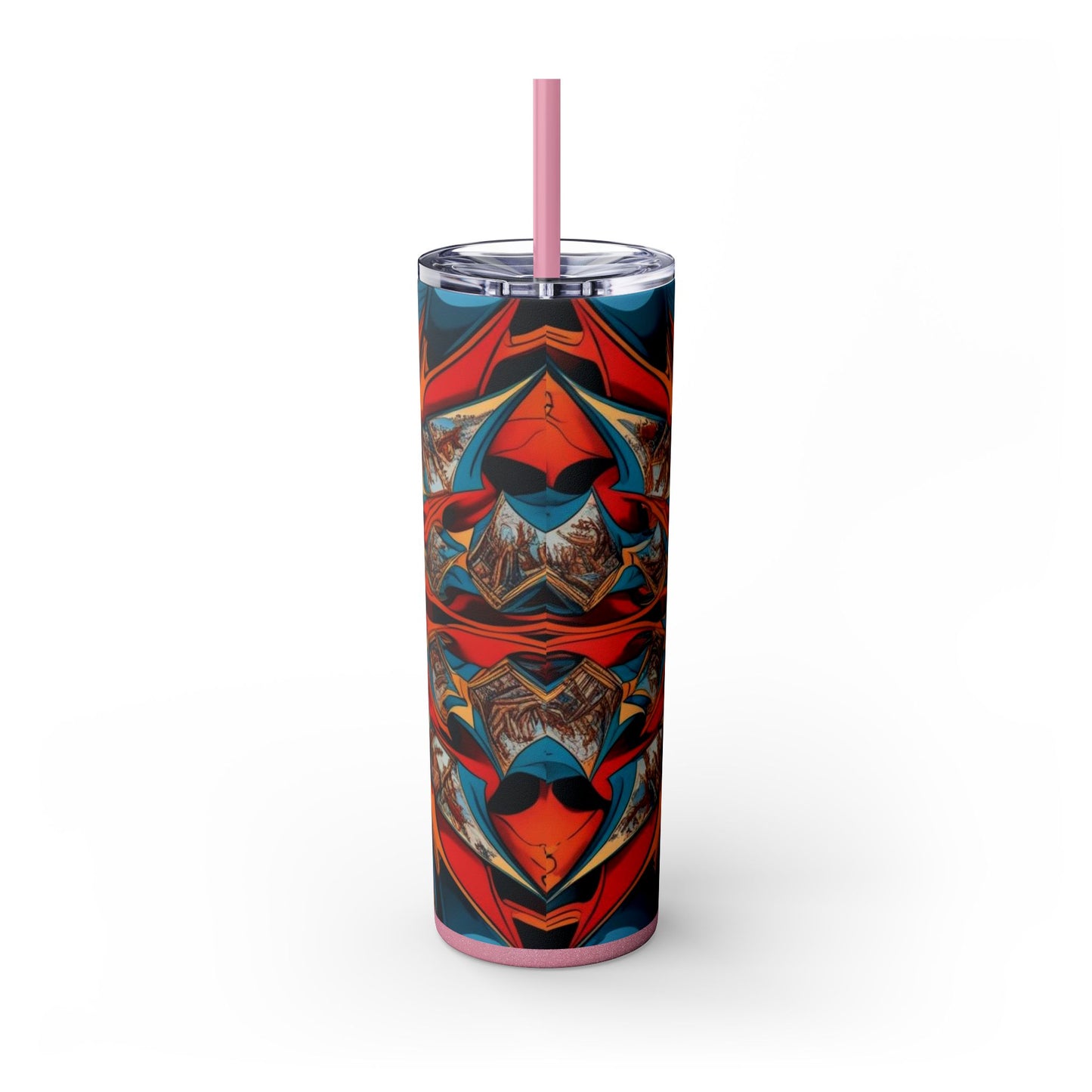 Optical Illusion Skinny Tumbler with Straw, 20oz