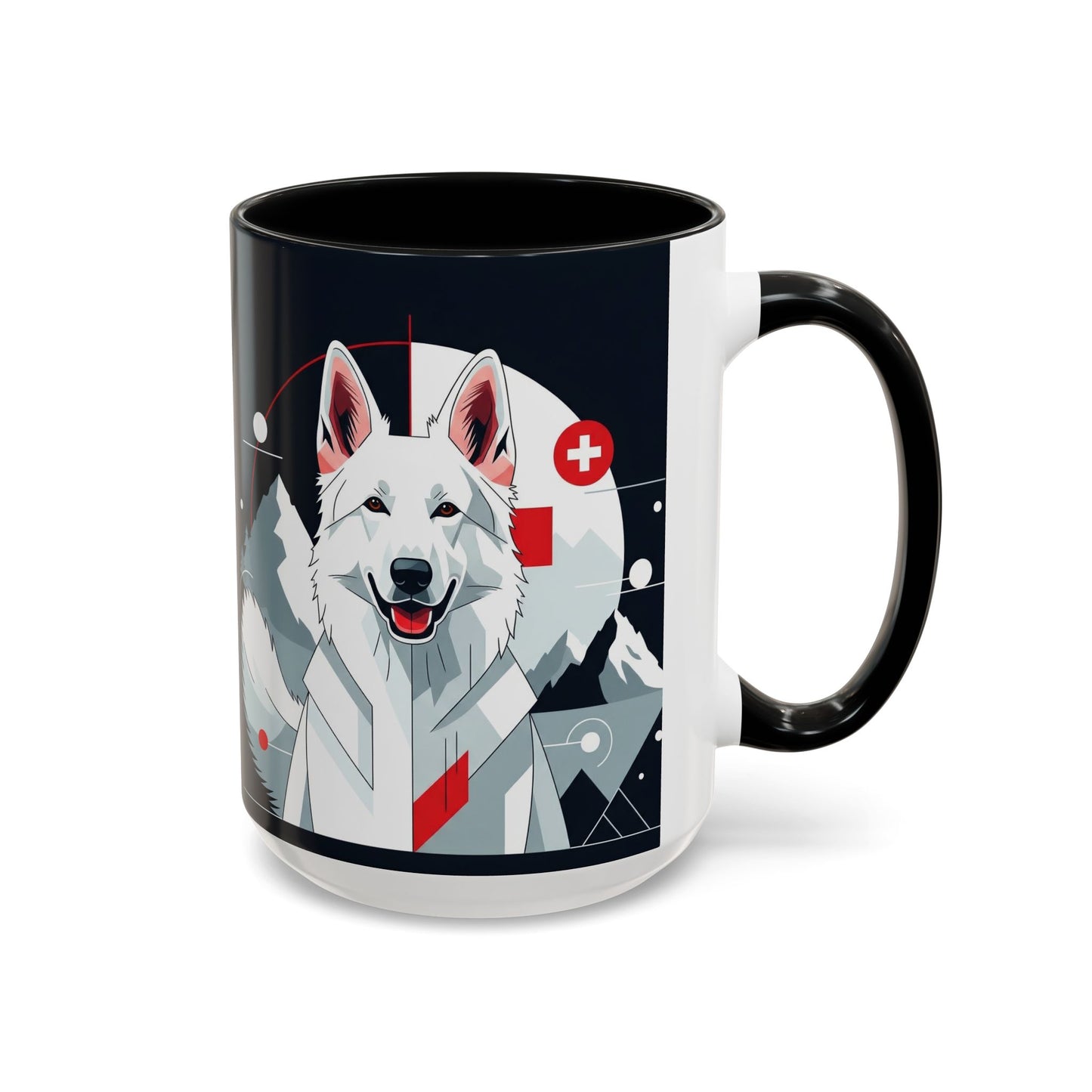 White Swiss Shepherd Dog Accent Coffee Mug - Perfect Gift for Dog Lovers
