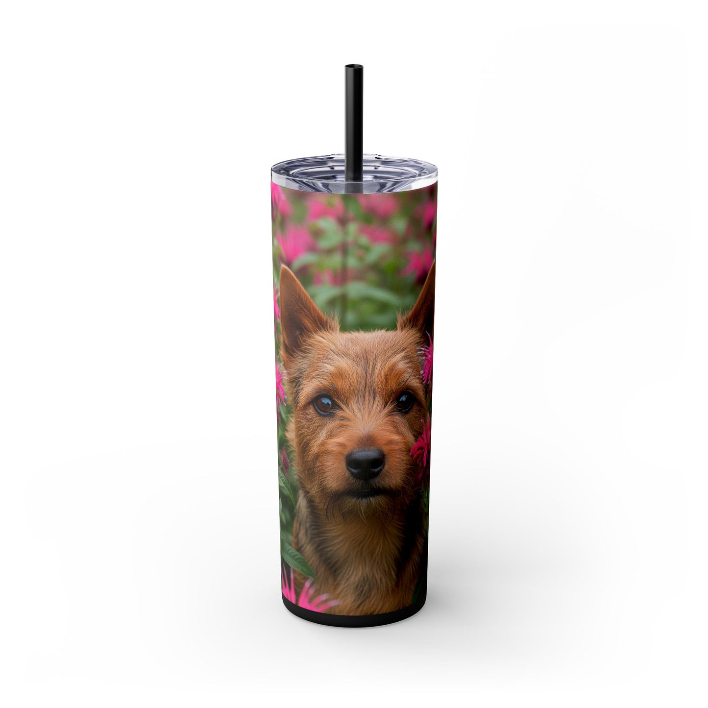 Norwich Terrier Skinny Tumbler with Straw, 20oz
