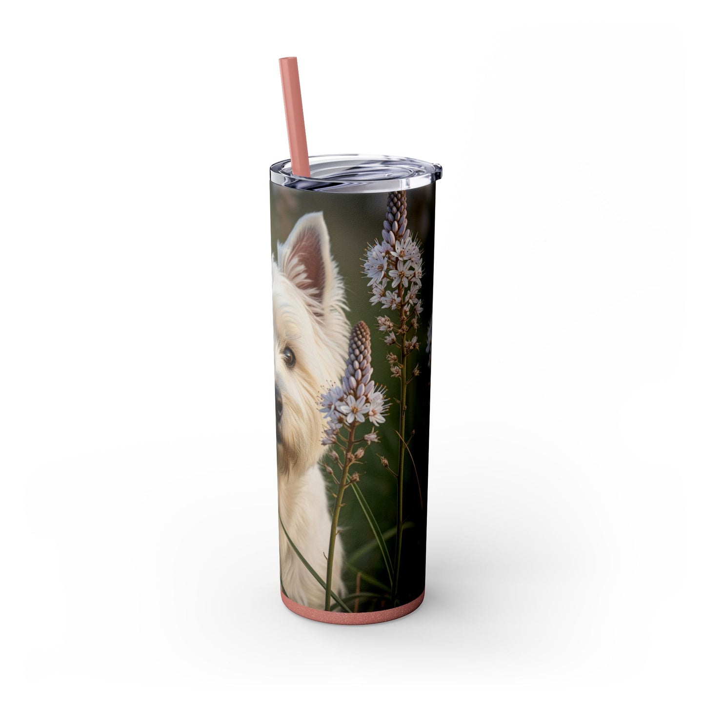 West Highland White Terrier Skinny Tumbler with Straw, 20oz