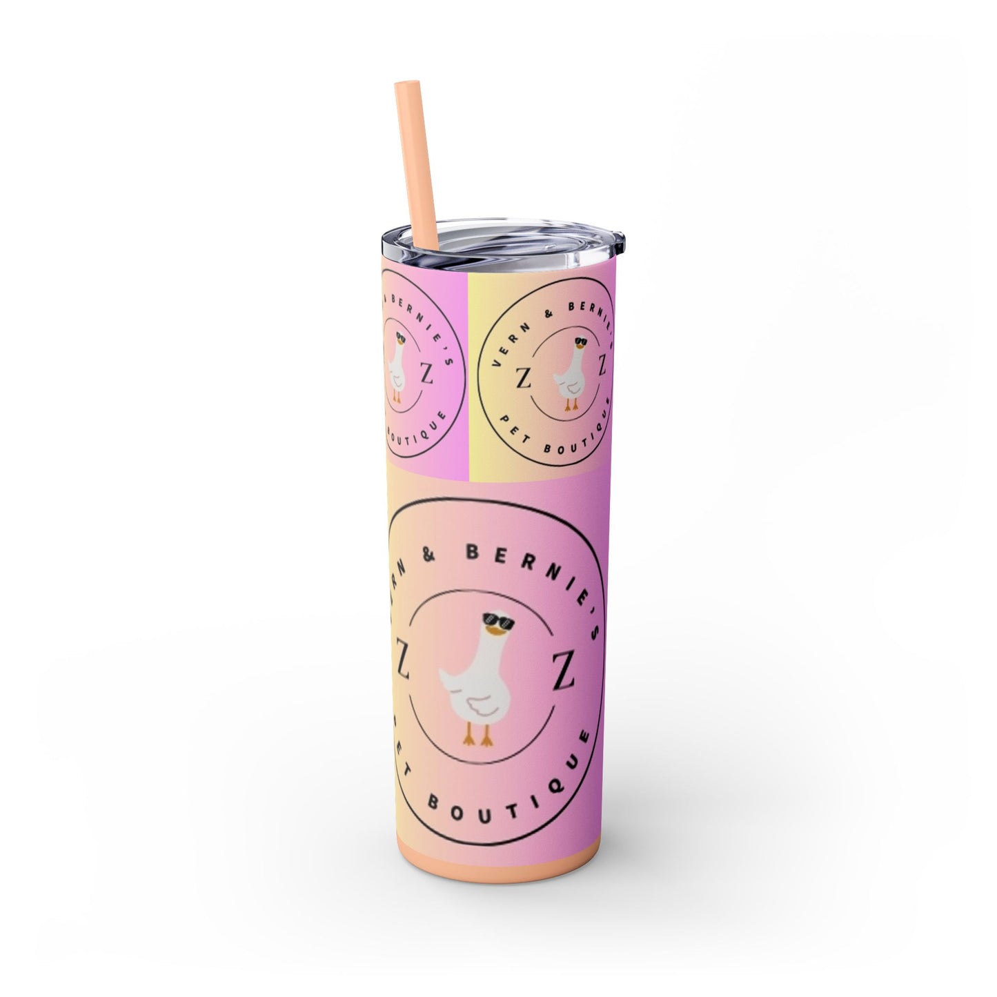 Vern and Bernie's Skinny Tumbler with Straw, 20oz