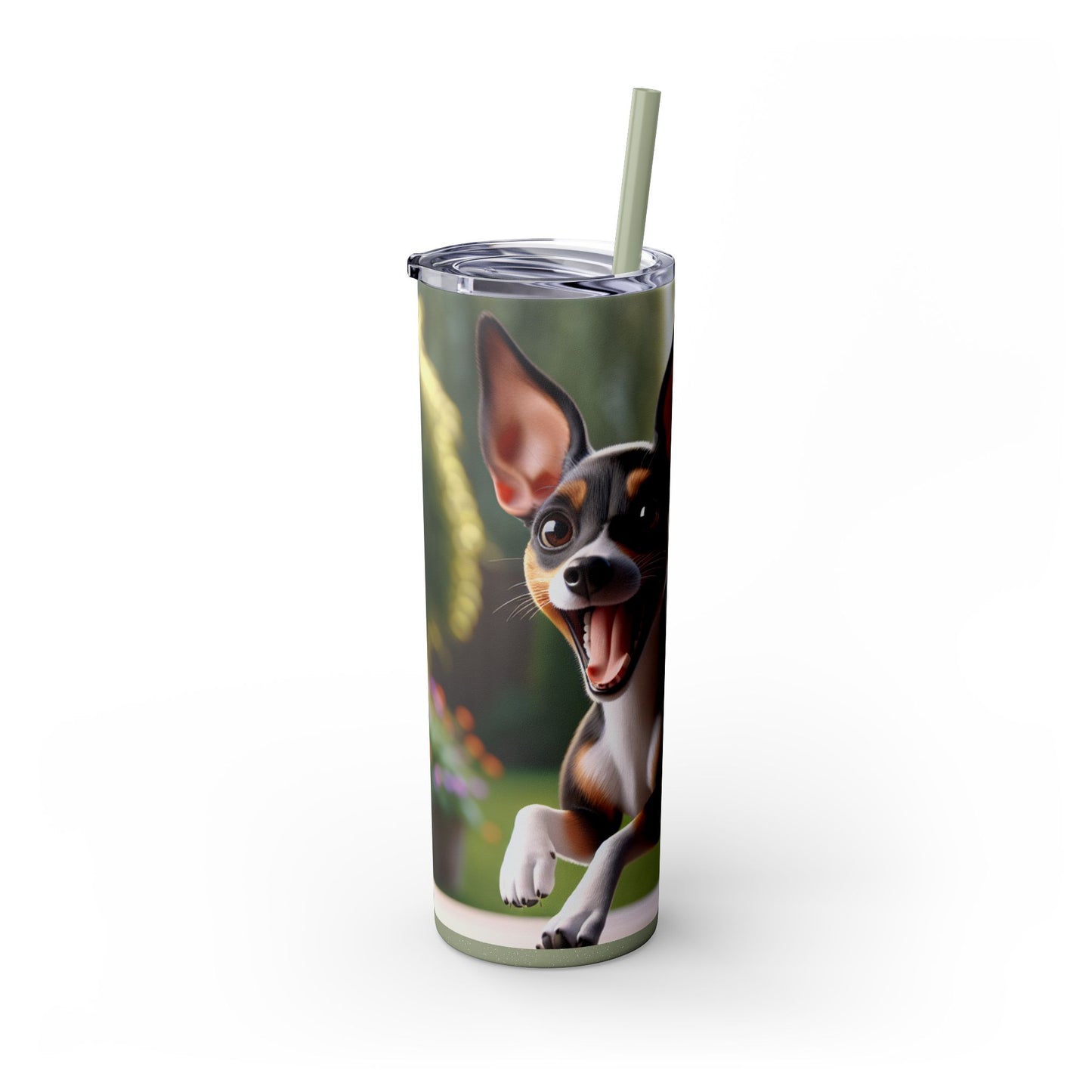 Rat Terrier Tumbler with Straw, 20oz