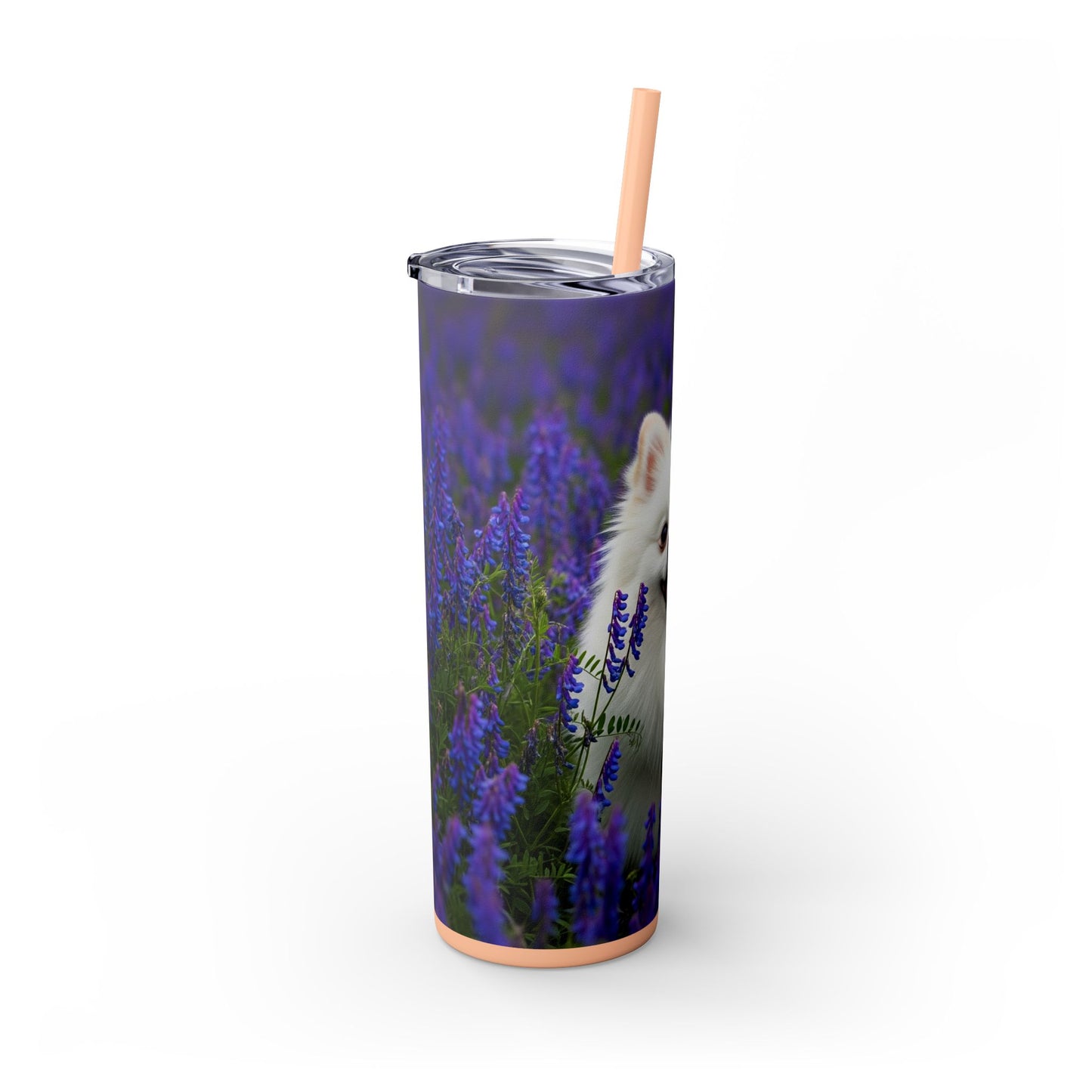 Pomeranian Skinny Tumbler with Straw, 20oz