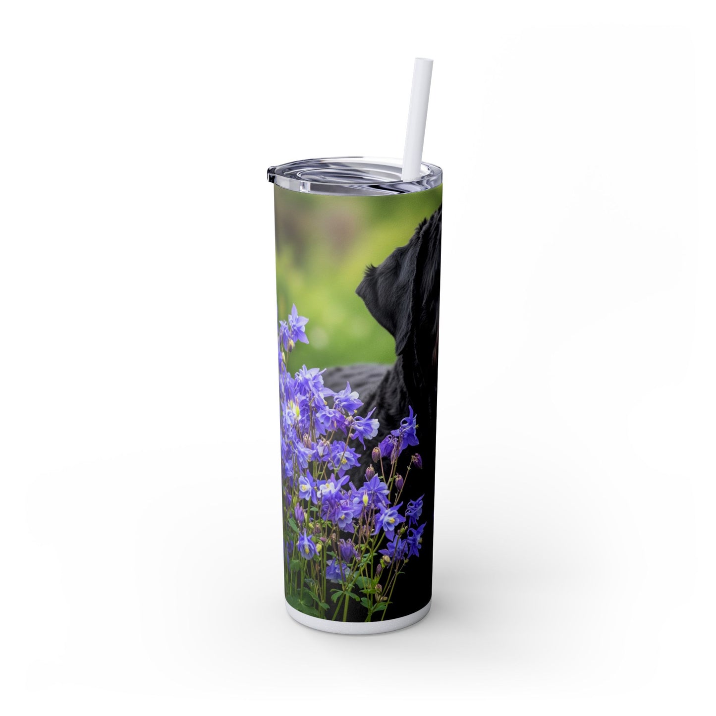 Black Russian Terrier Tumbler with Straw, 20oz
