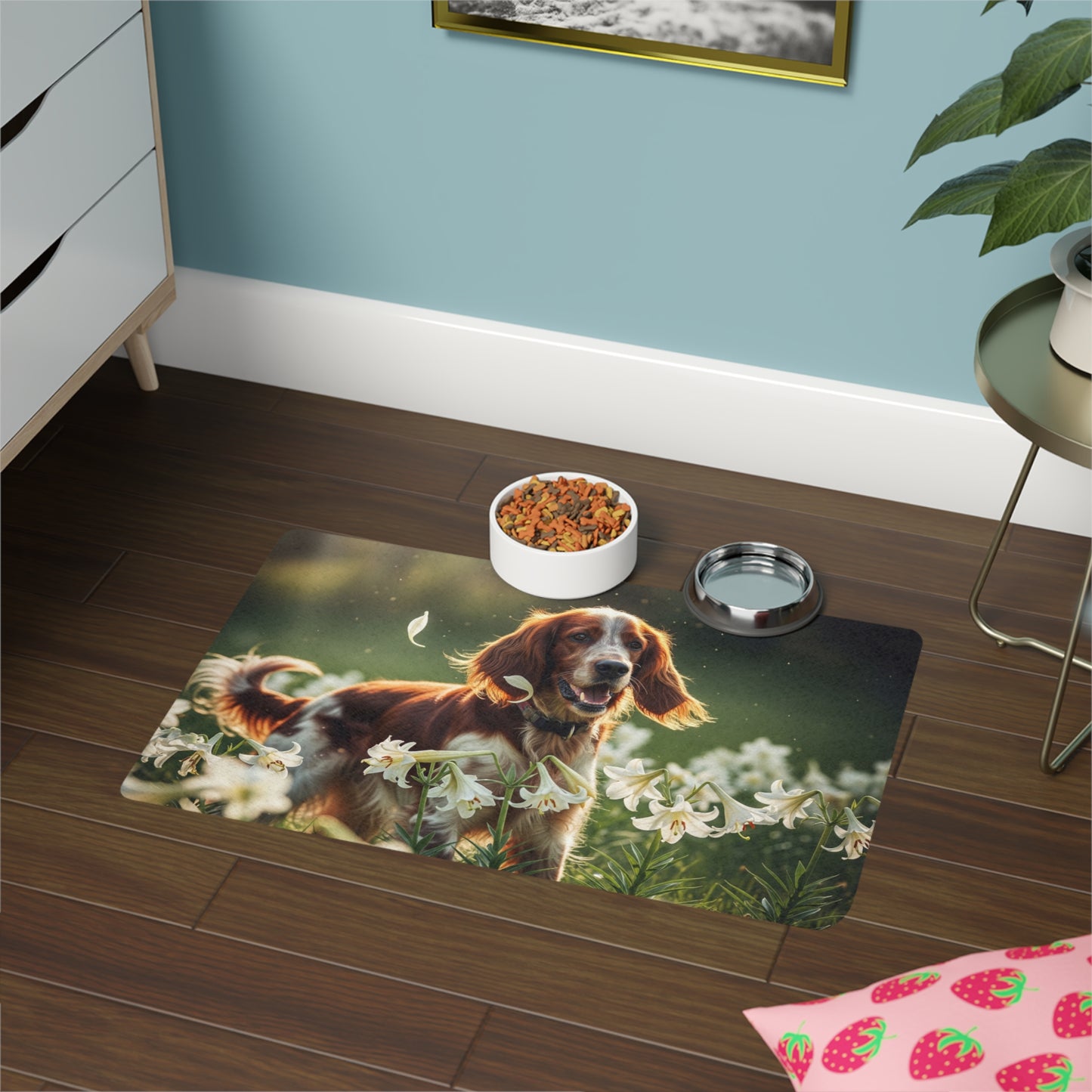 Pet Food Mat (12x18) - Irish Red and White Setter