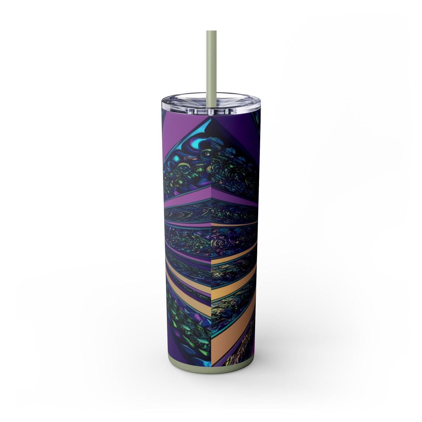 Optical Illusion Skinny Tumbler with Straw, 20oz