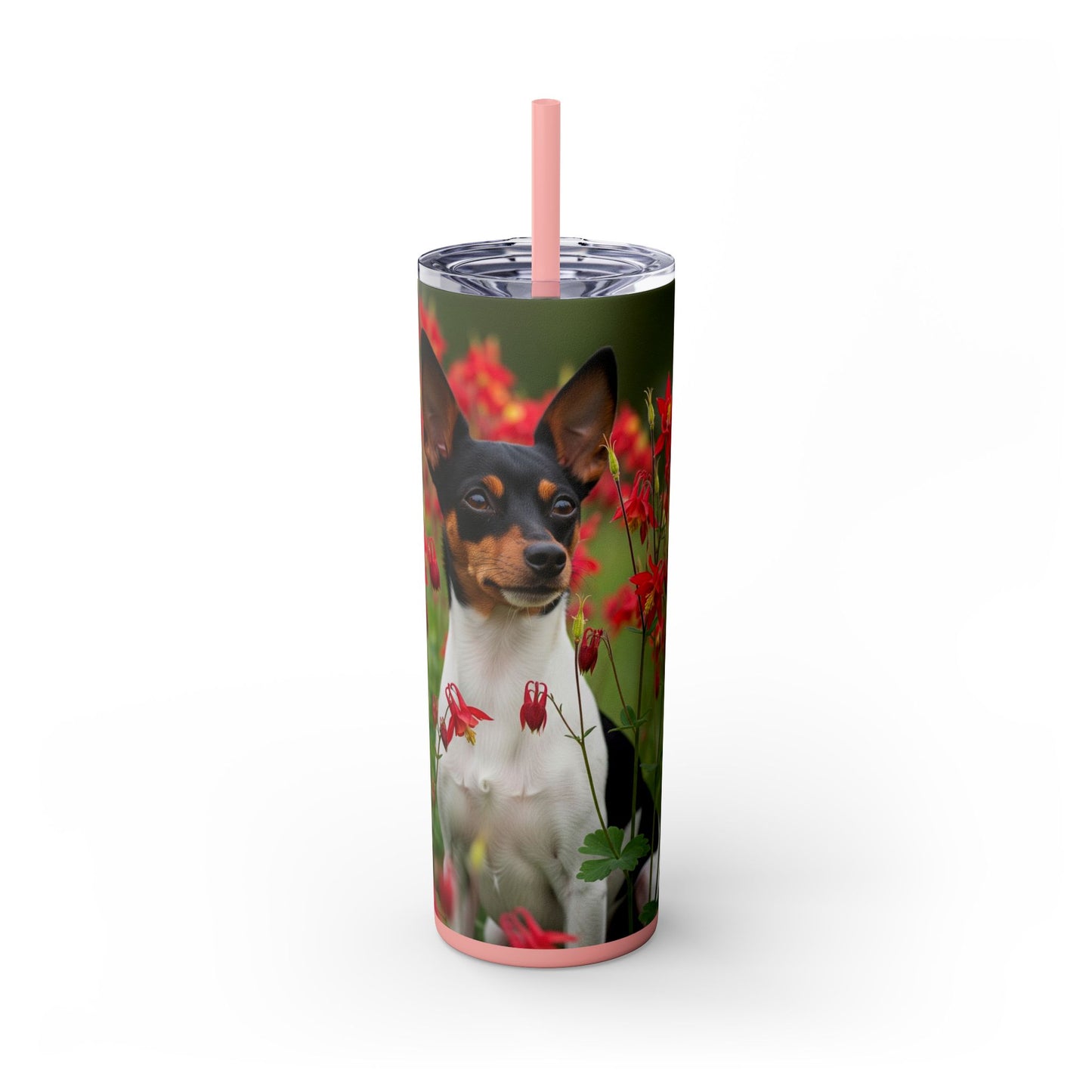 Toy Fox Terrier Tumbler with Straw, 20oz