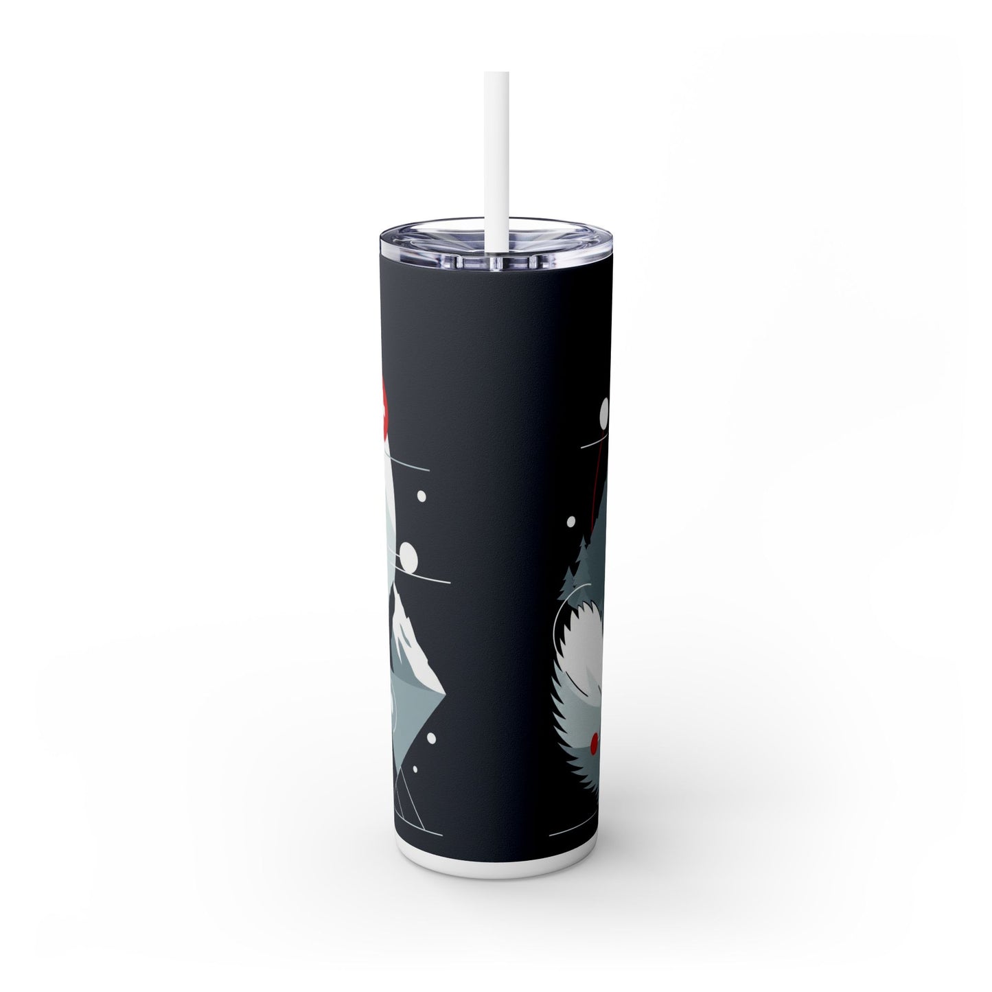 White Swiss Shepherd Dog Skinny Tumbler with Straw, 20oz