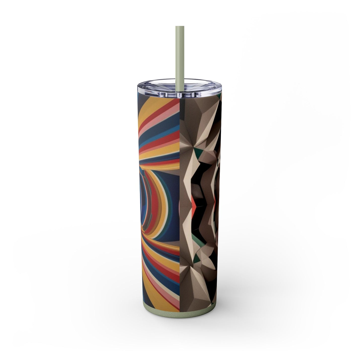 Optical Illusion Skinny Tumbler with Straw, 20oz