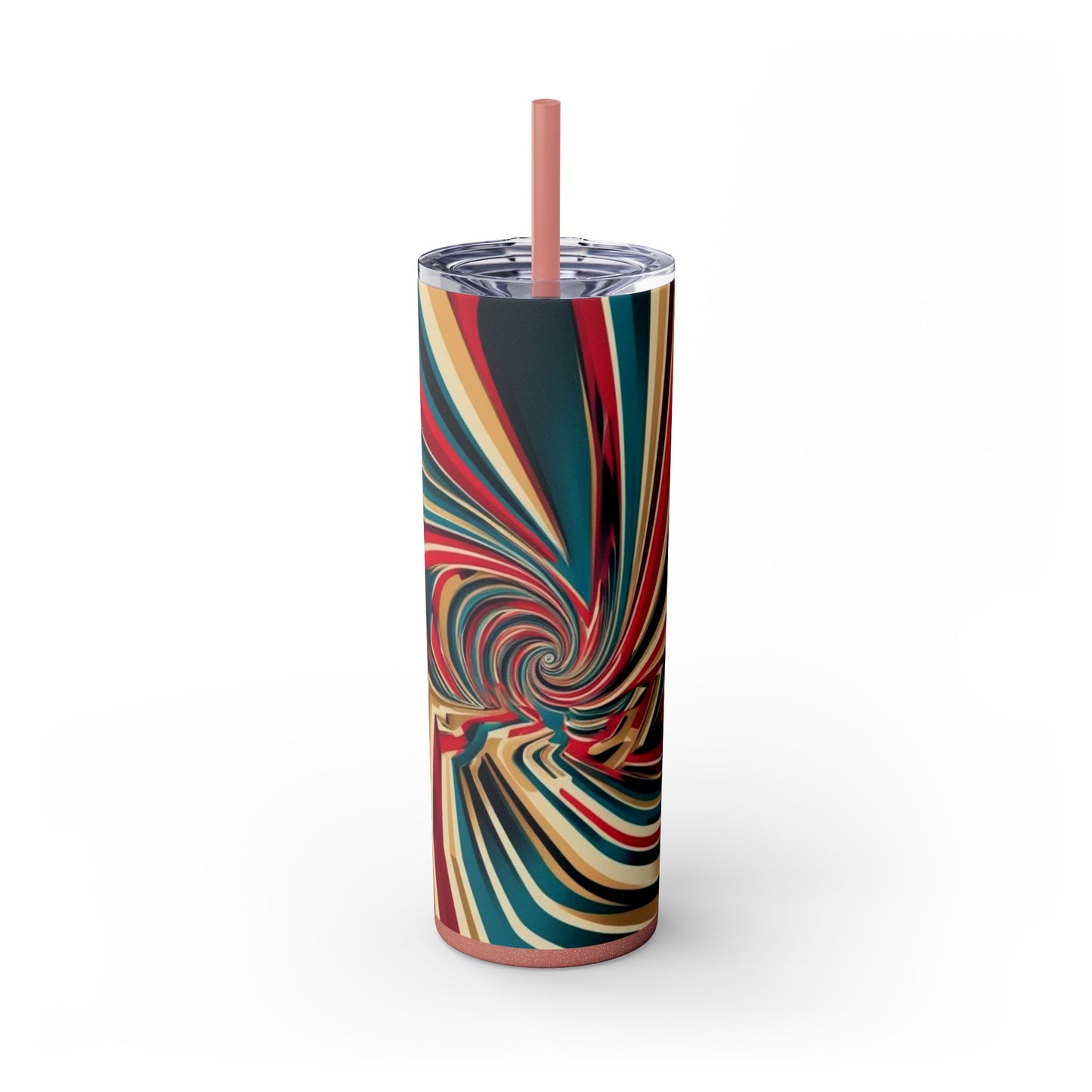 Optical Illusion Skinny Tumbler with Straw, 20oz