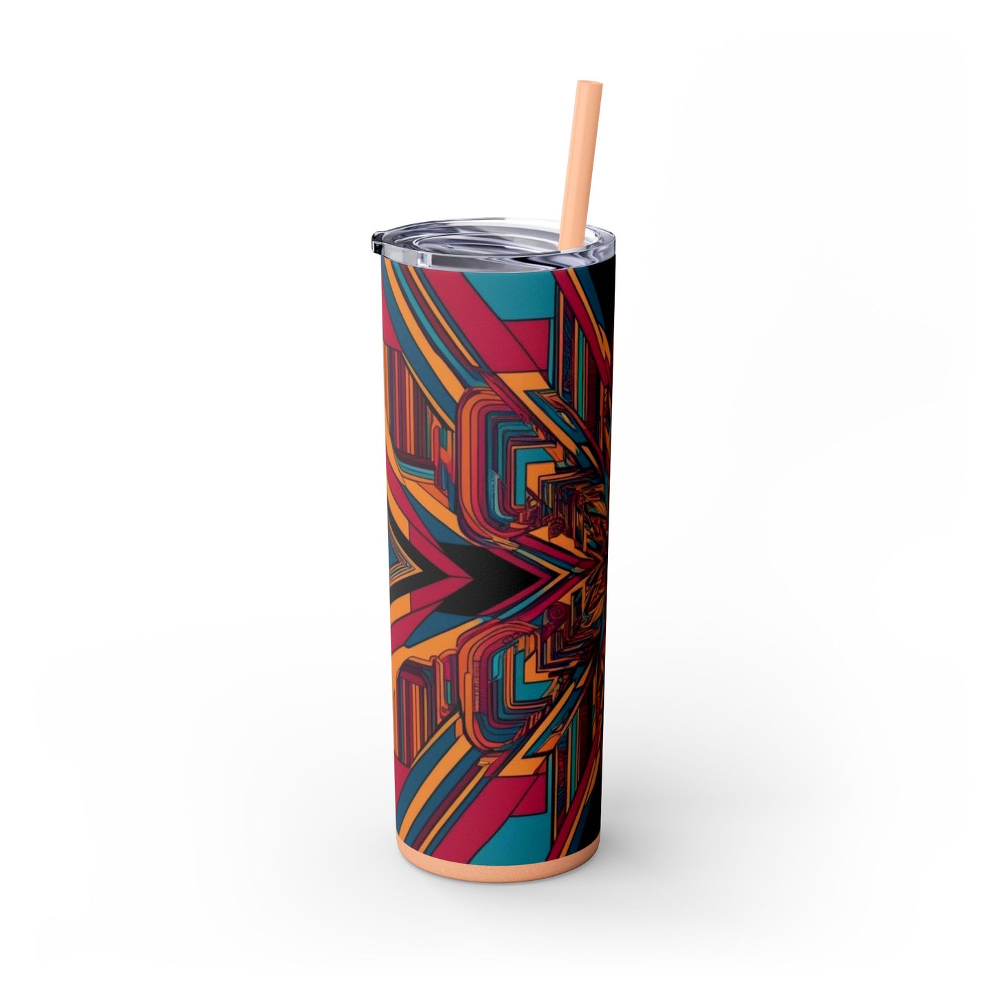 Optical Illusion Skinny Tumbler with Straw, 20oz