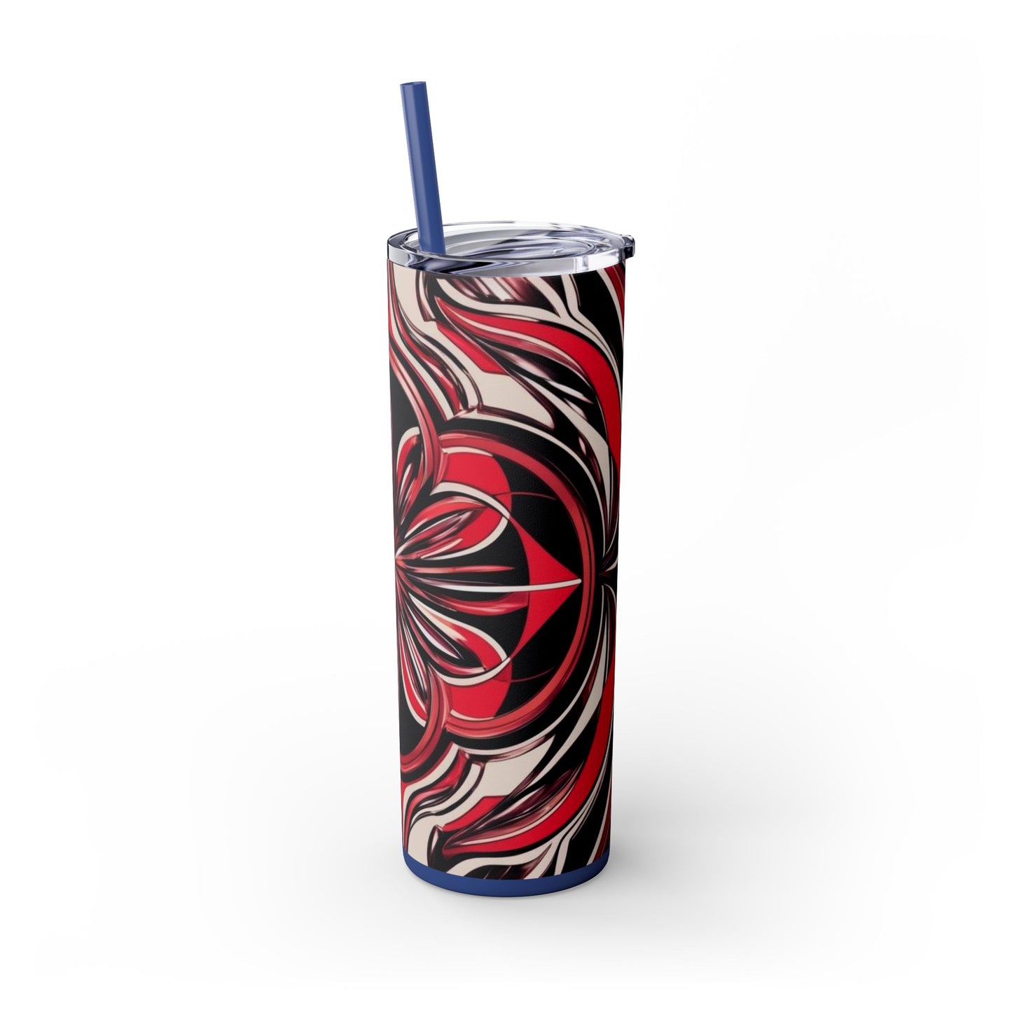 Optical Illusion Skinny Tumbler with Straw, 20oz
