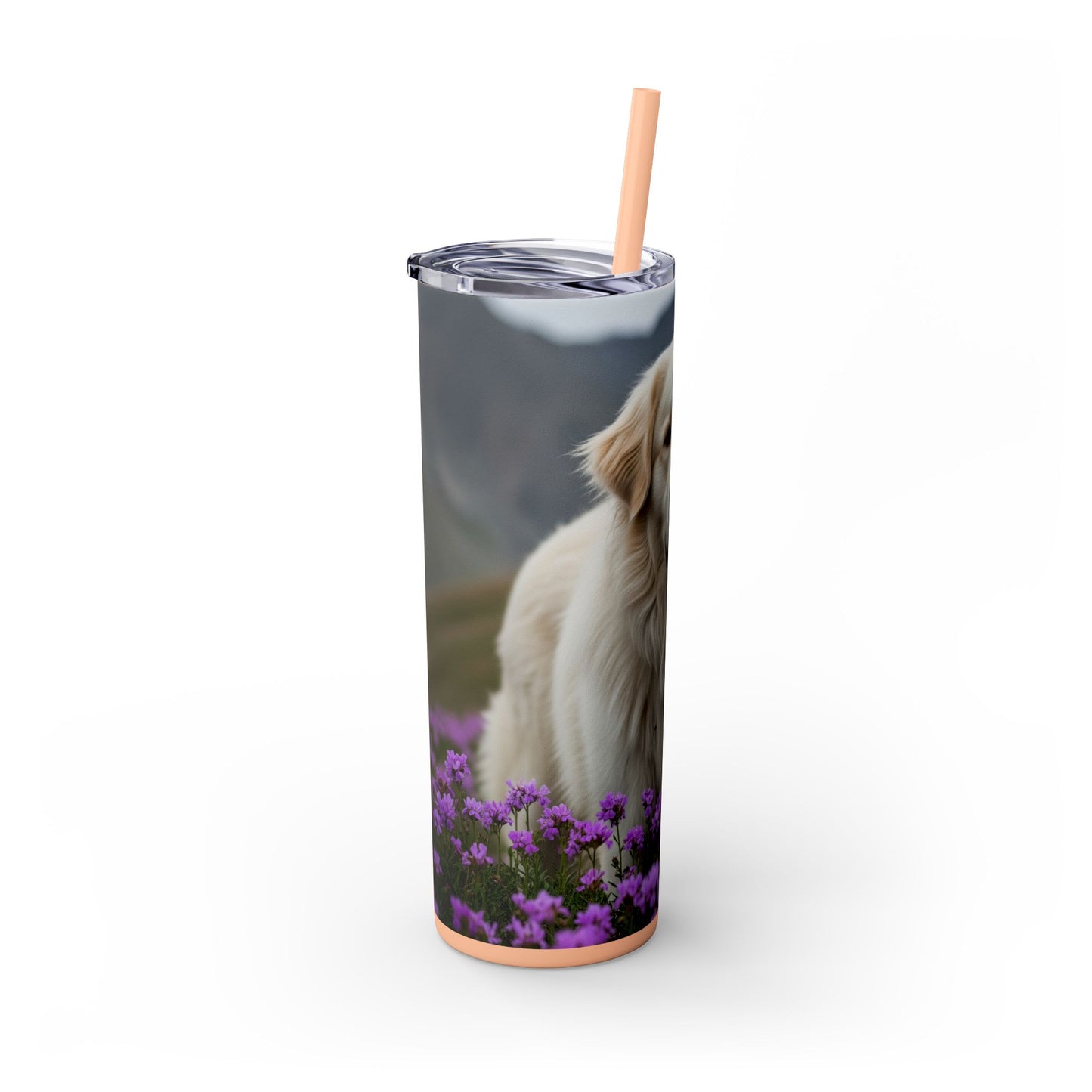 Pyrenean Mountain Dog Skinny Tumbler with Straw, 20oz