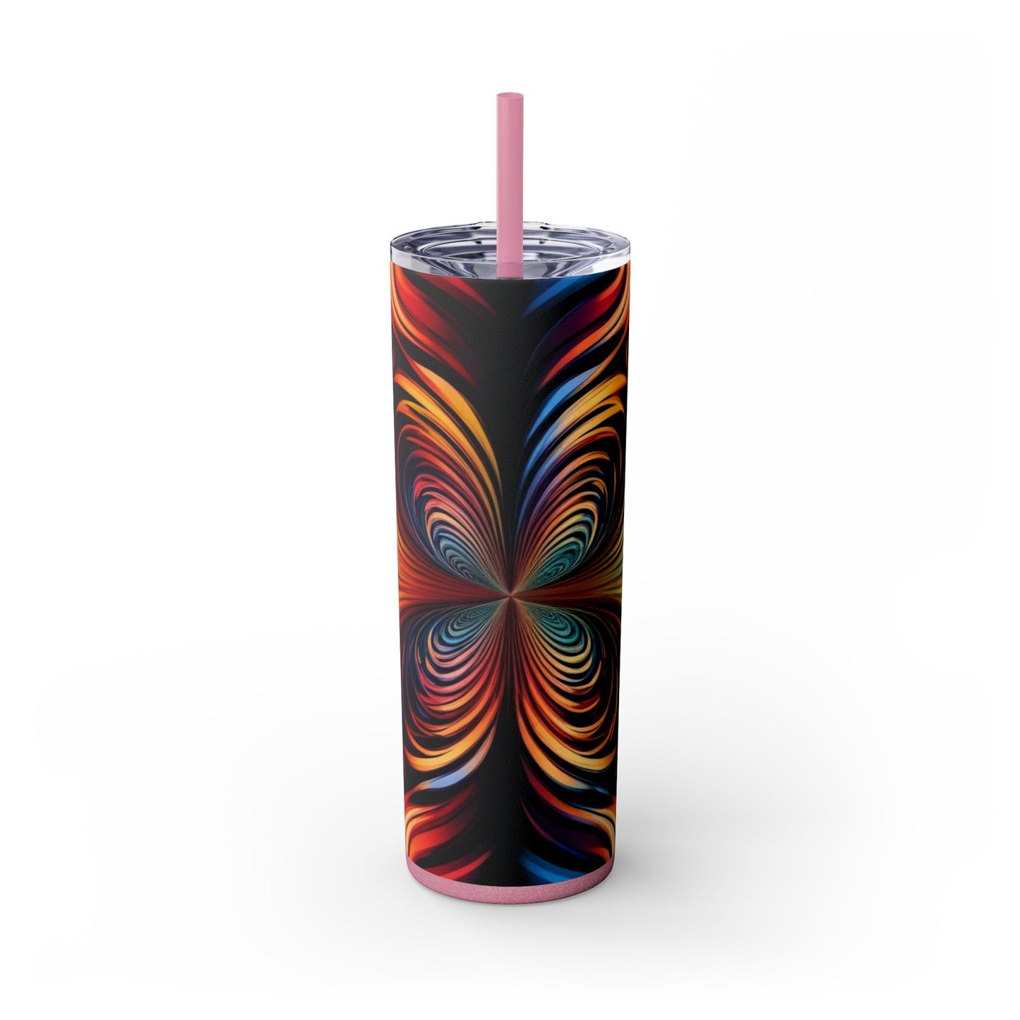 Optical Illusion Skinny Tumbler with Straw, 20oz