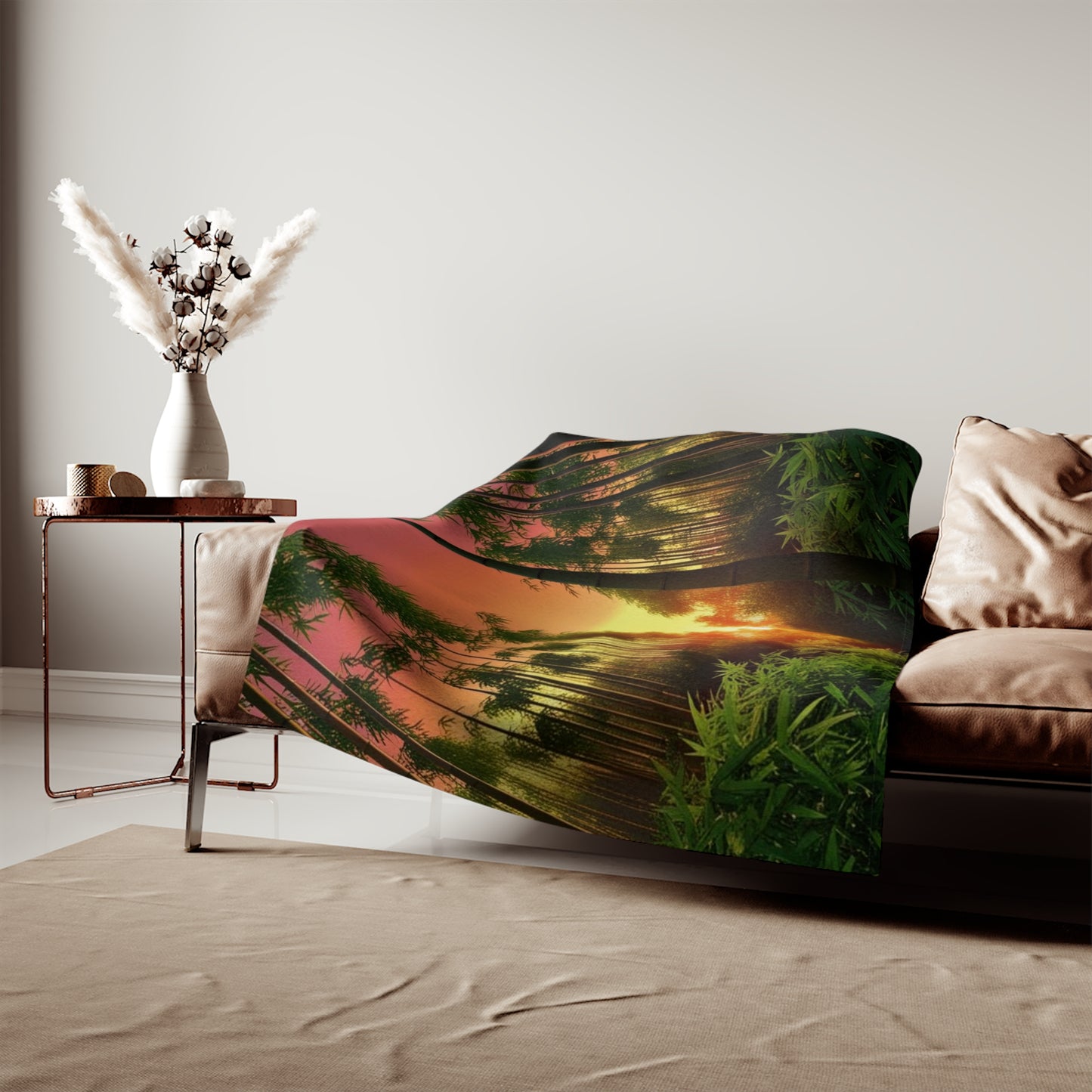 Bamboo Forest Sunrise Sweatshirt Blanket