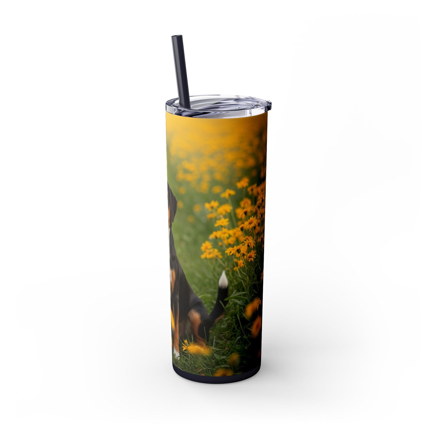 Entlebucher Mountain Dog Skinny Tumbler with Straw, 20oz