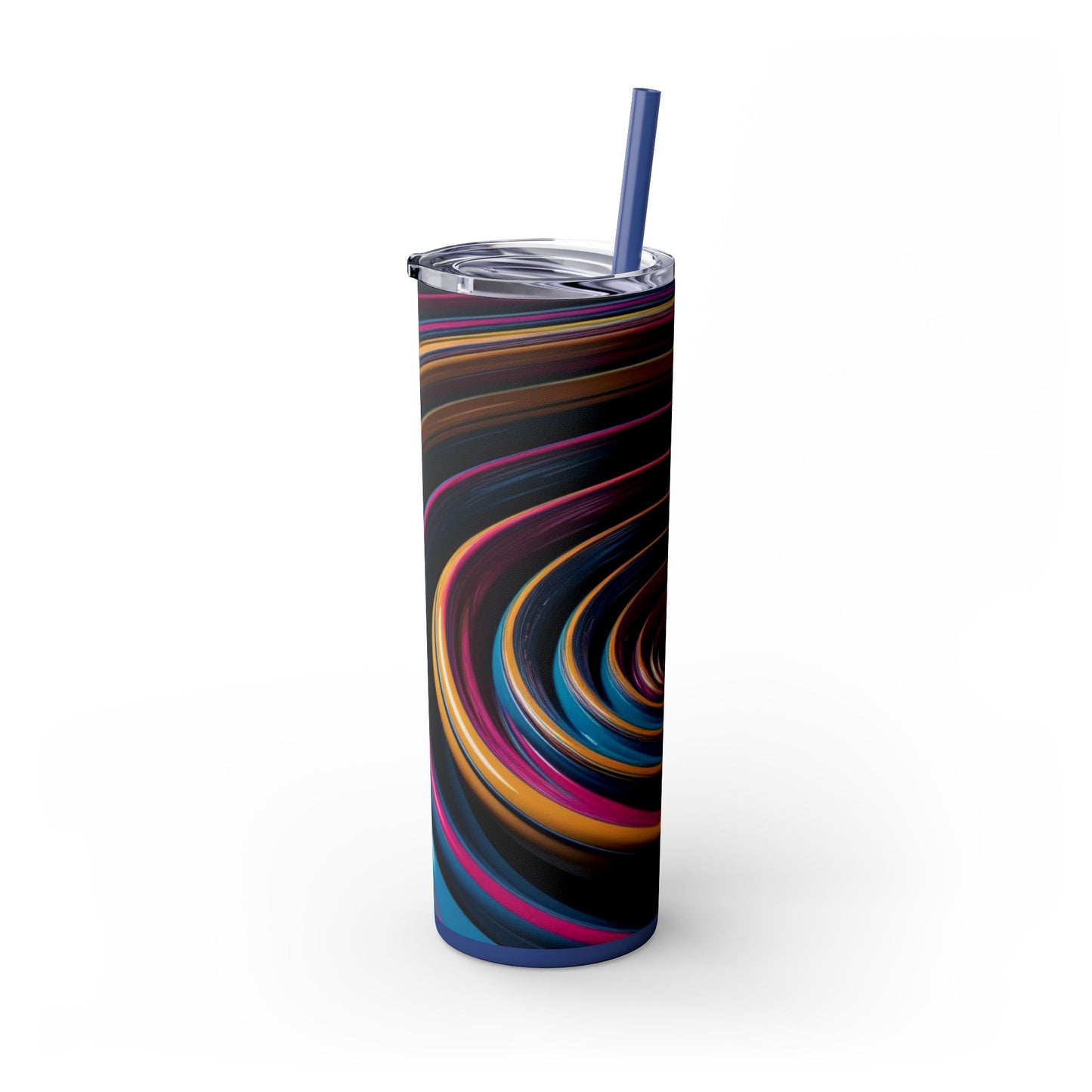 Optical Illusion Skinny Tumbler with Straw, 20oz