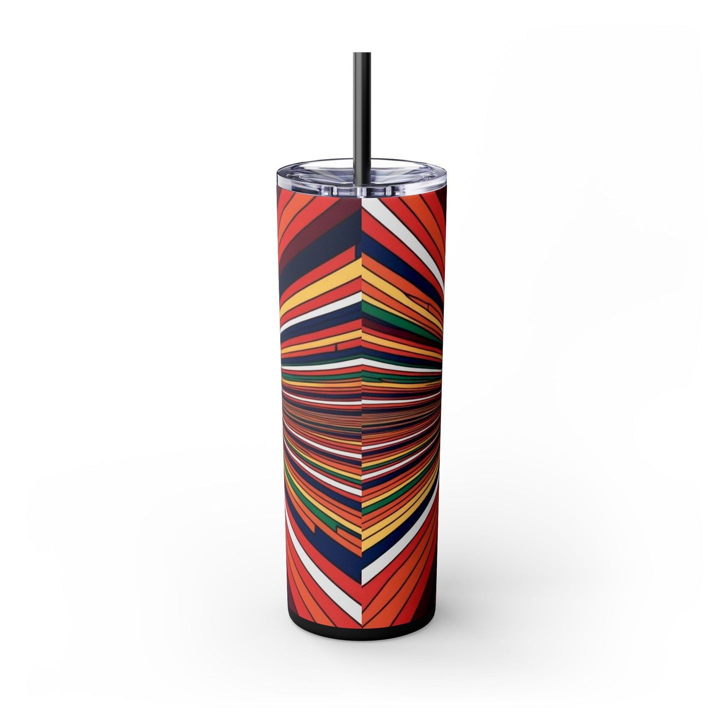 Optical Illusion Skinny Tumbler with Straw, 20oz