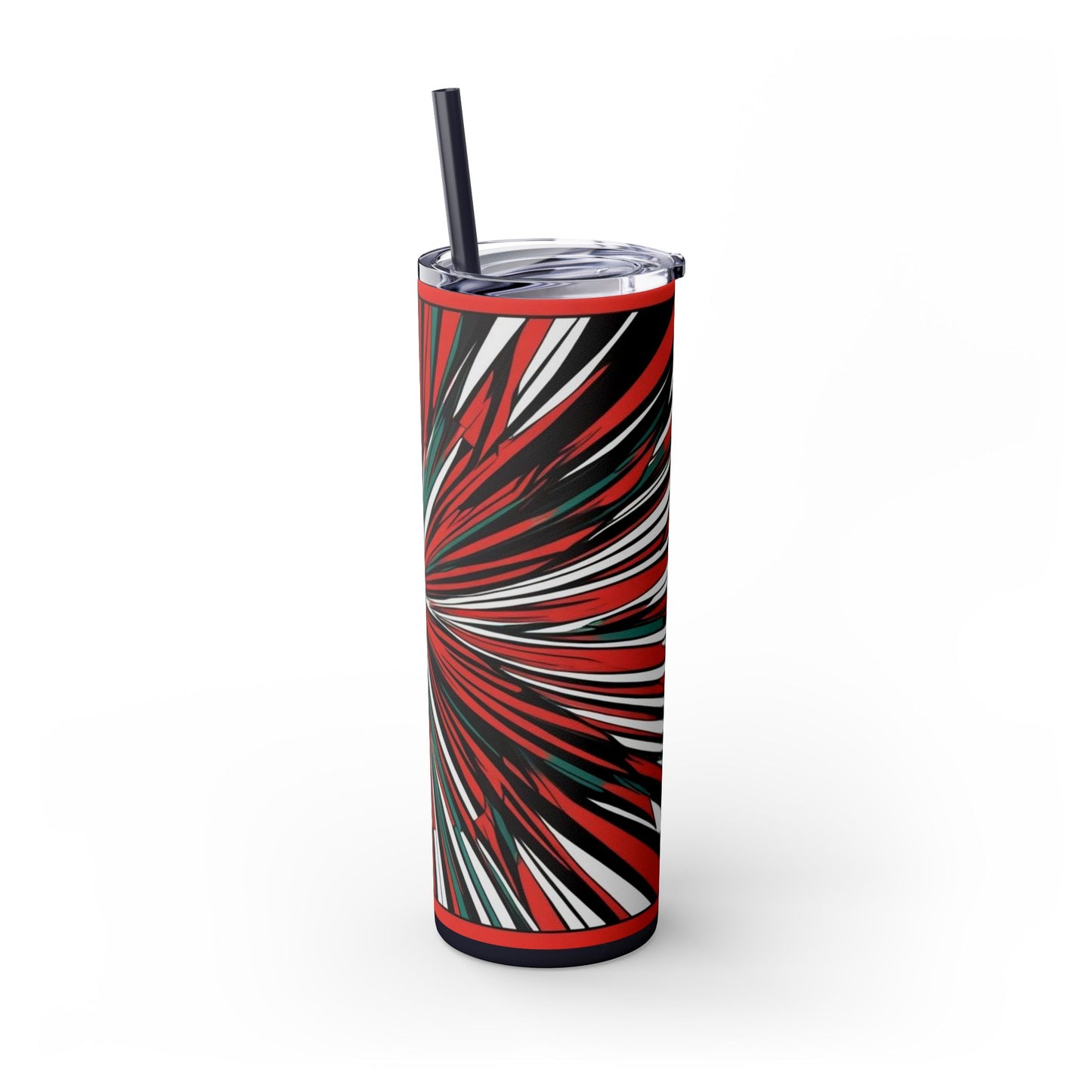 Optical Illusion Skinny Tumbler with Straw, 20oz