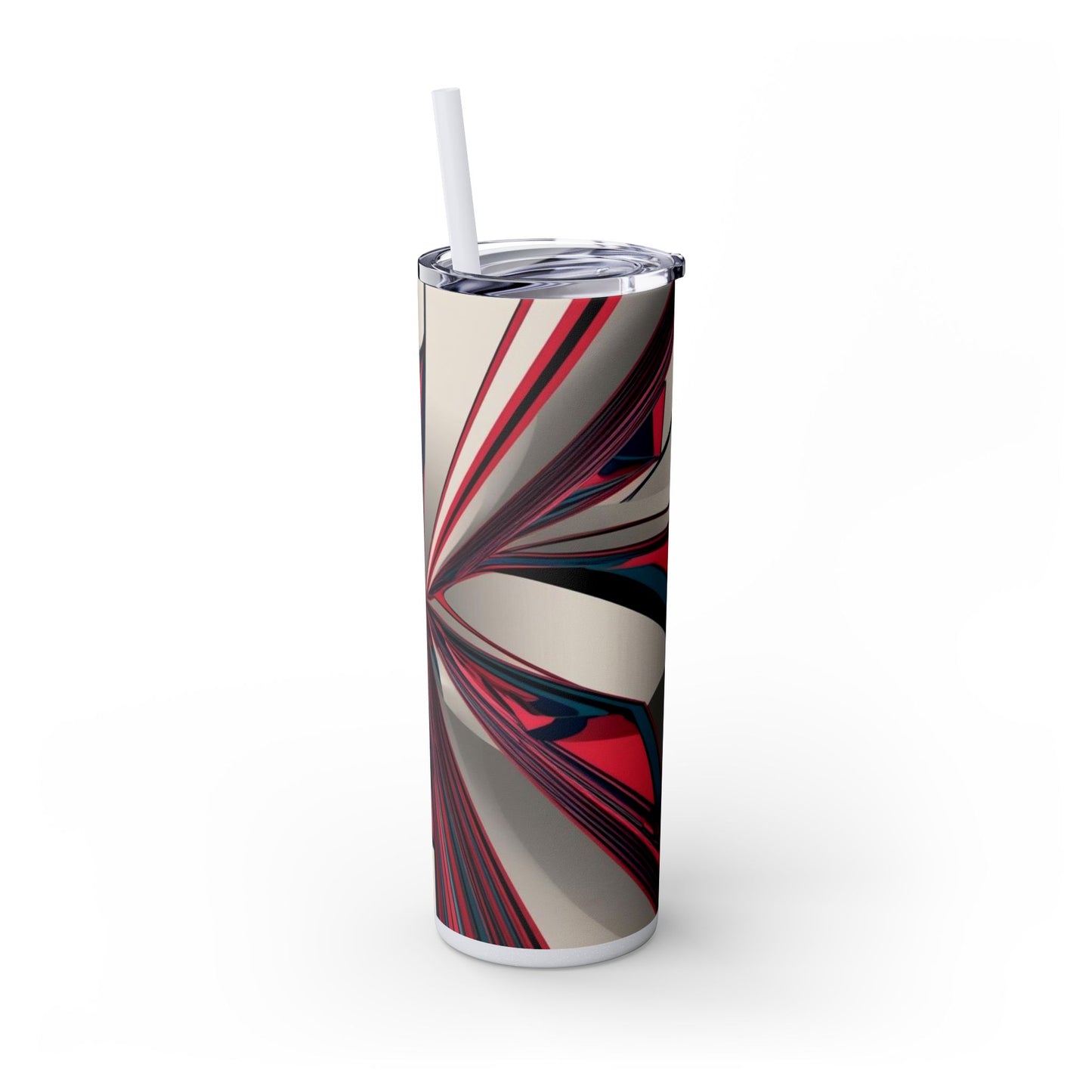 Optical Illusion Skinny Tumbler with Straw, 20oz