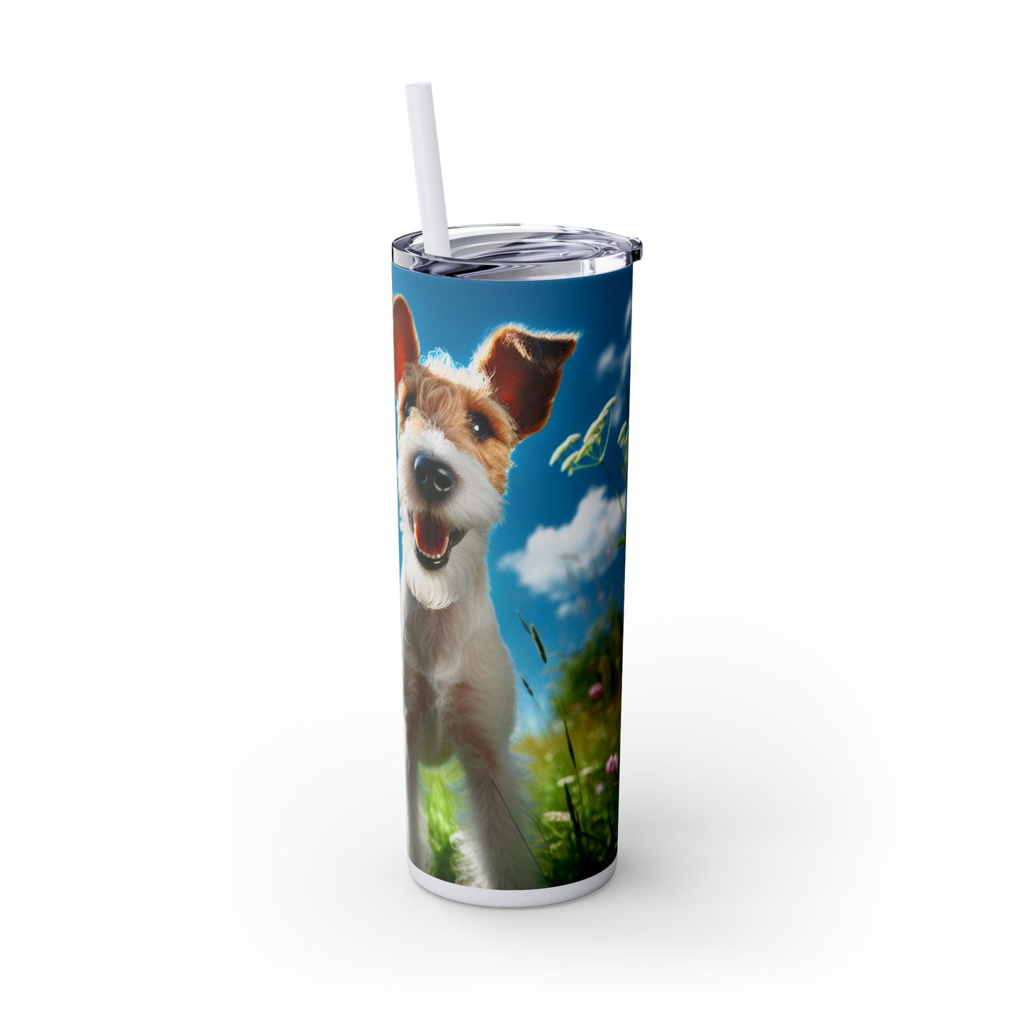 Fox Terrier Tumbler with Straw, 20oz