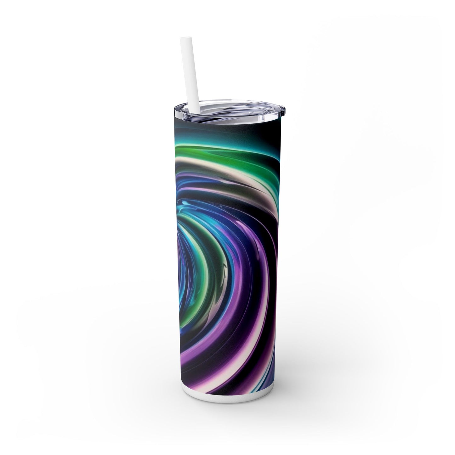 Optical Illusion Skinny Tumbler with Straw, 20oz