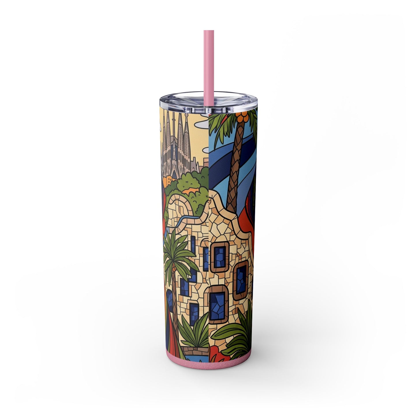 Spanish Mastiff Skinny Tumbler with Straw, 20oz
