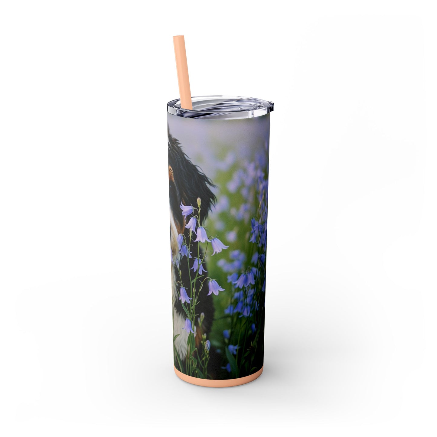 Bernedoodle Skinny Tumbler with Straw, 20oz