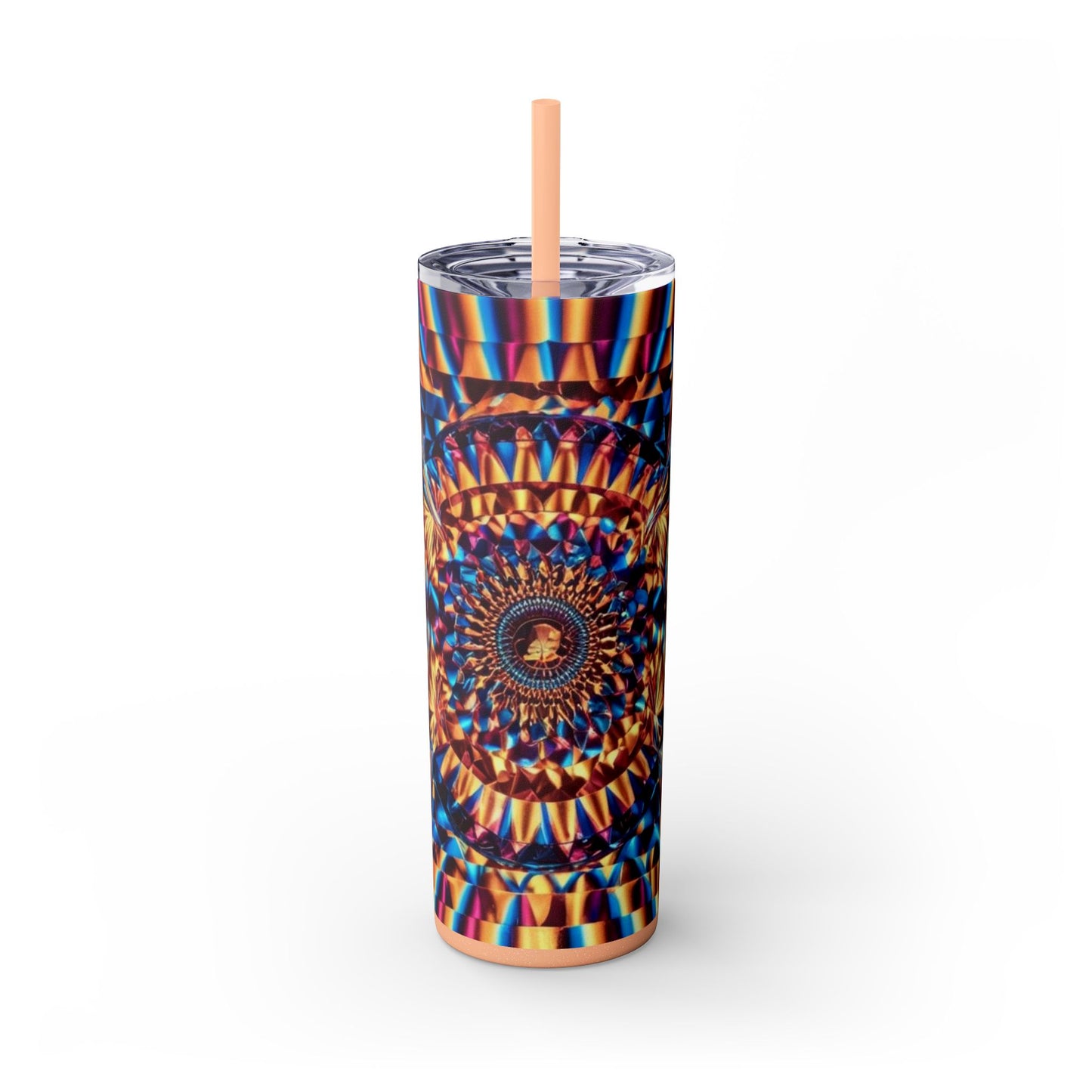 Optical Illusion Skinny Tumbler with Straw, 20oz