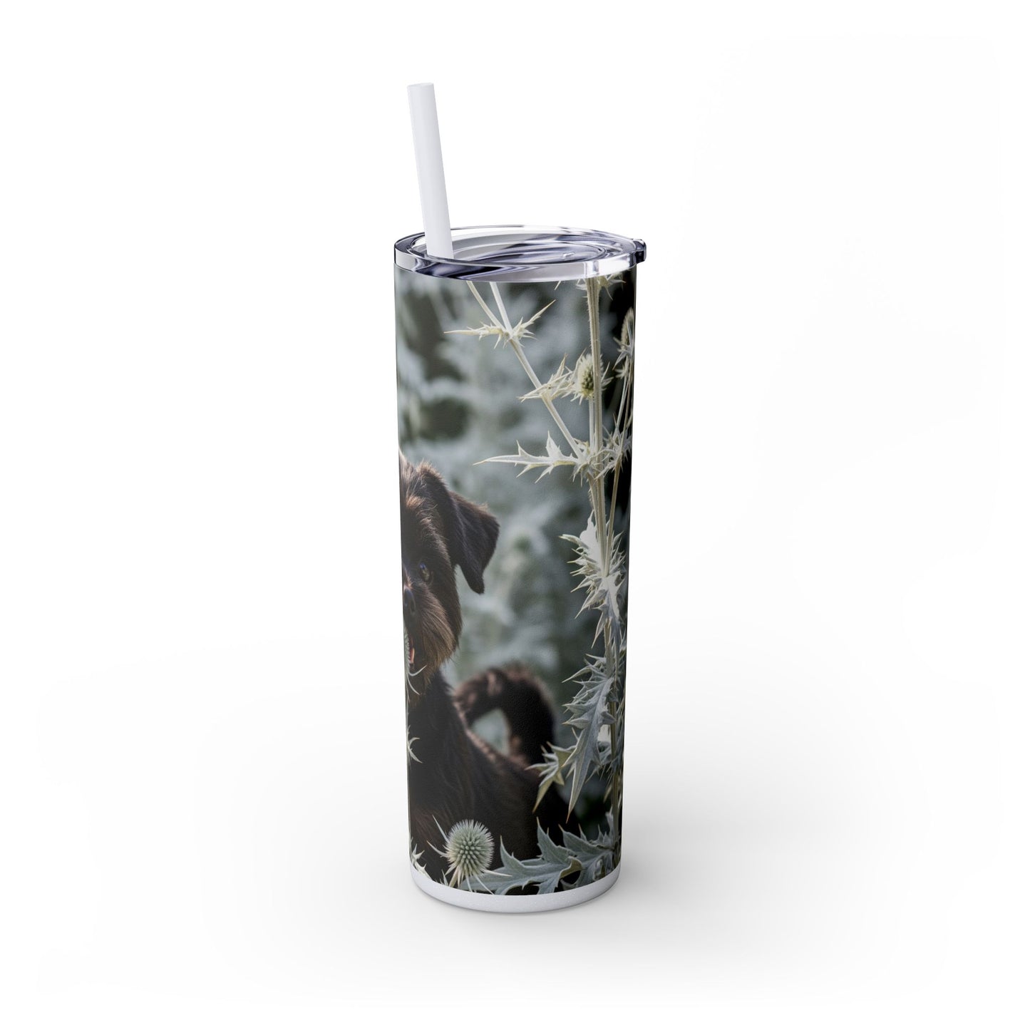 Affenpinscher Skinny Tumbler with Straw, 20oz