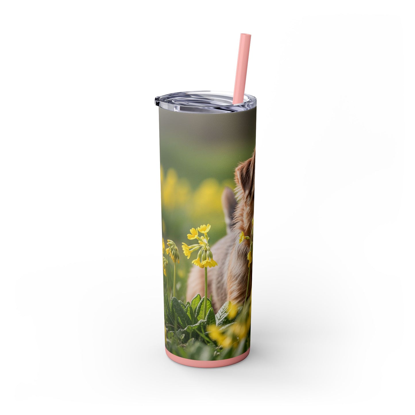 Norfolk Terrier Skinny Tumbler with Straw, 20oz