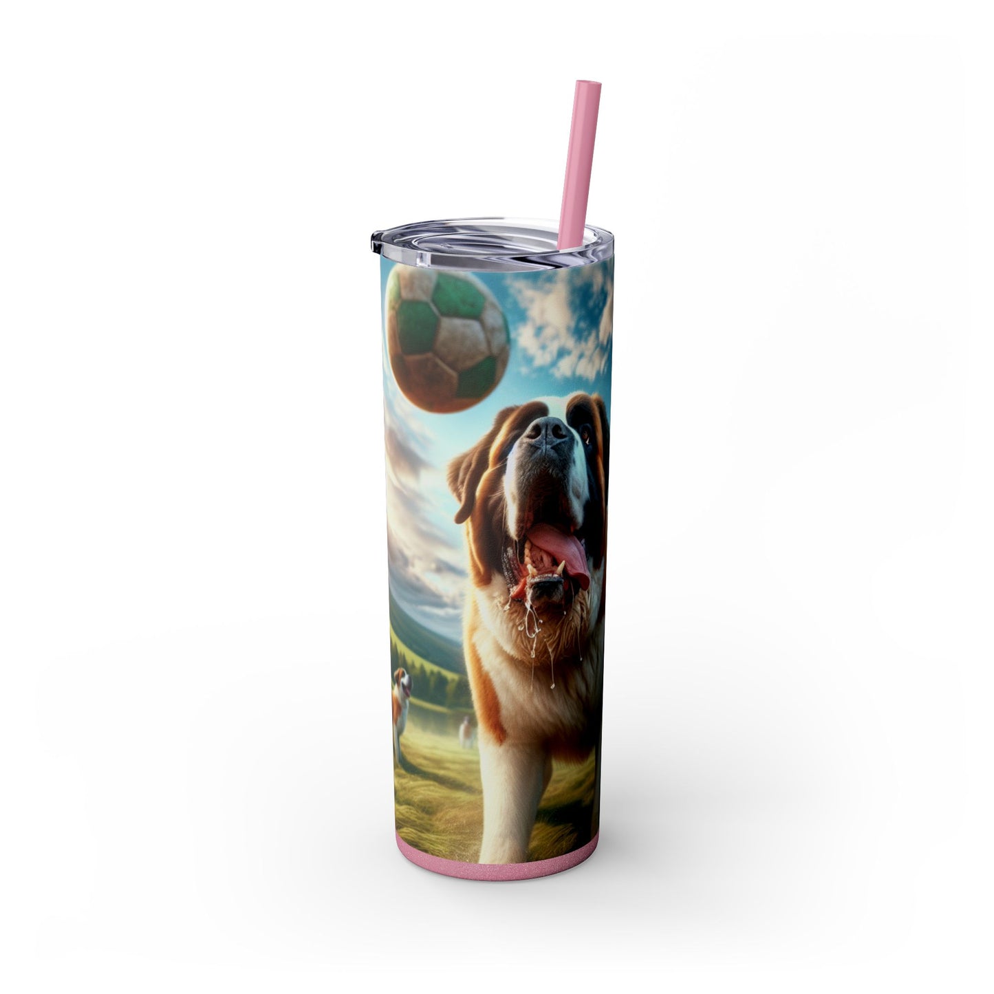 Saint Bernard Skinny Tumbler with Straw, 20oz
