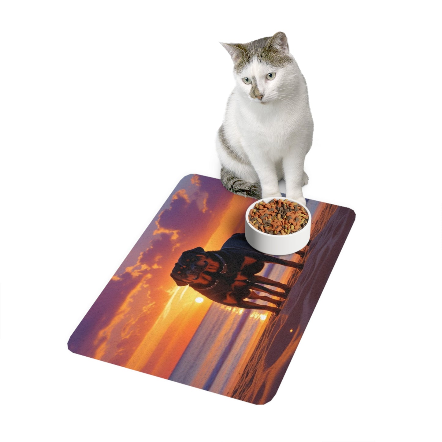 Pet Food Mat (12x18) - Rottweiler Love