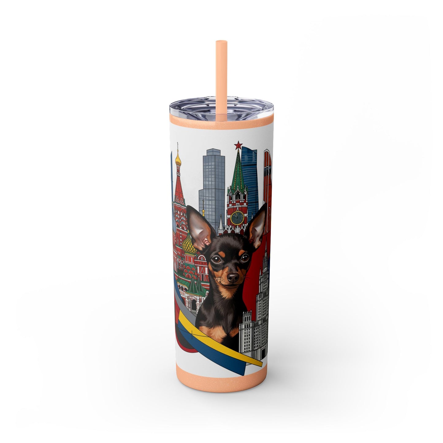 Russian Toy Skinny Tumbler with Straw, 20oz