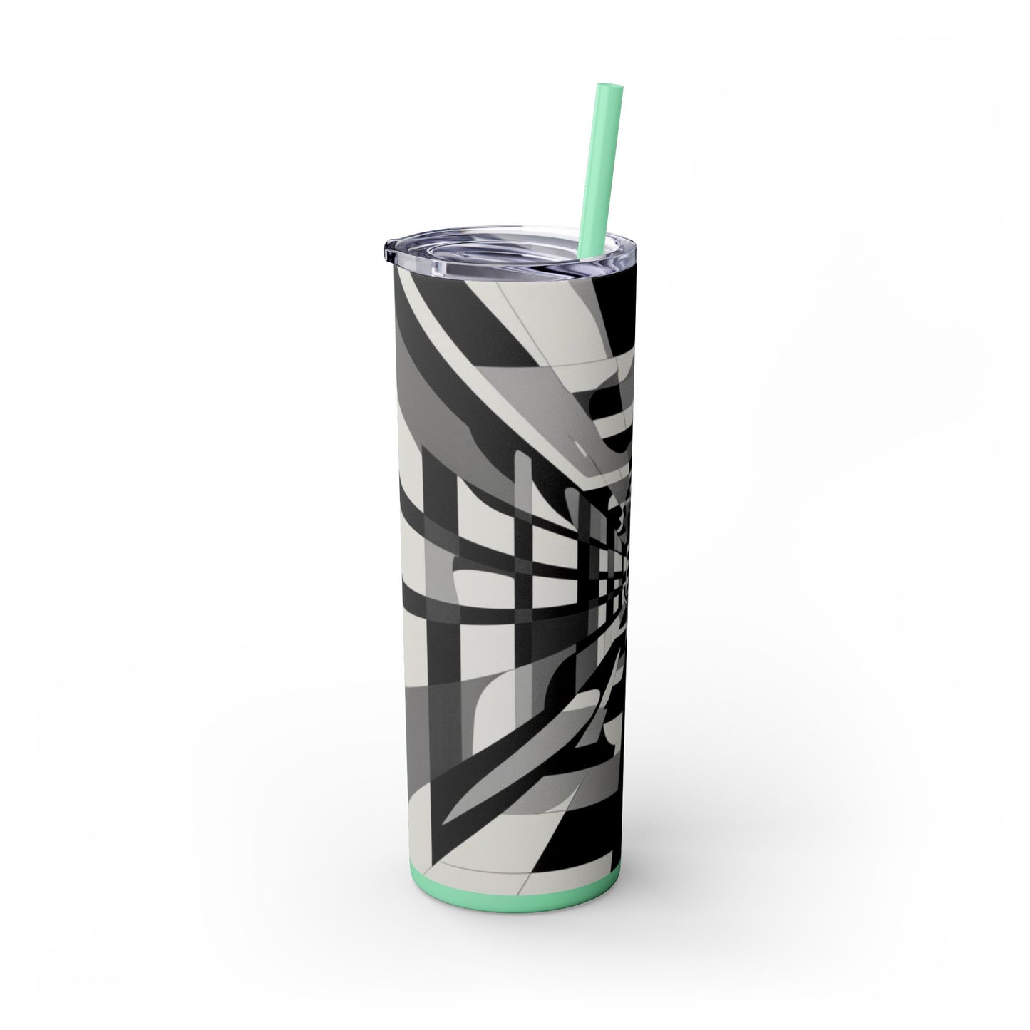 Optical Illusion Skinny Tumbler with Straw, 20oz