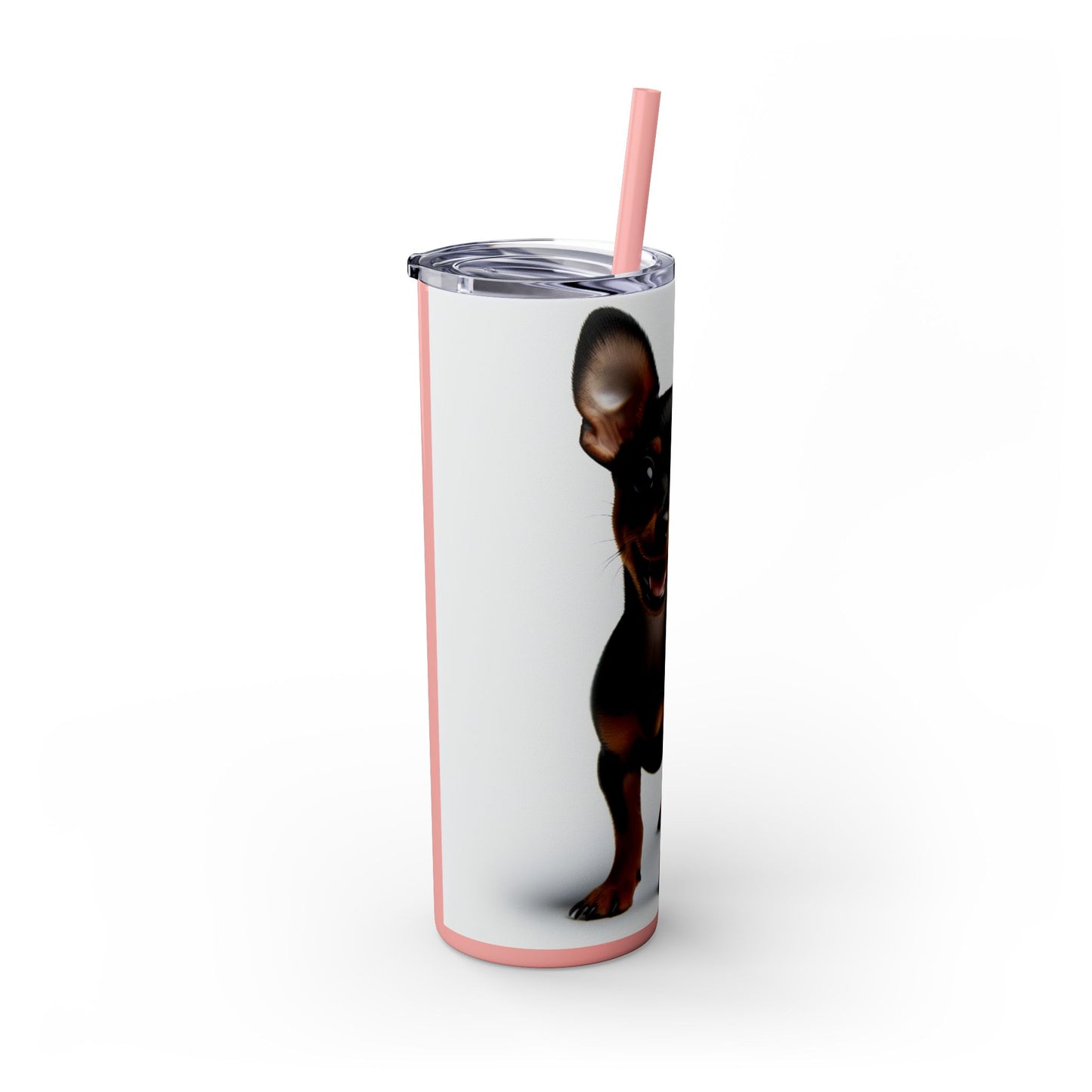 Miniature Pinscher Skinny Tumbler with Straw, 20oz