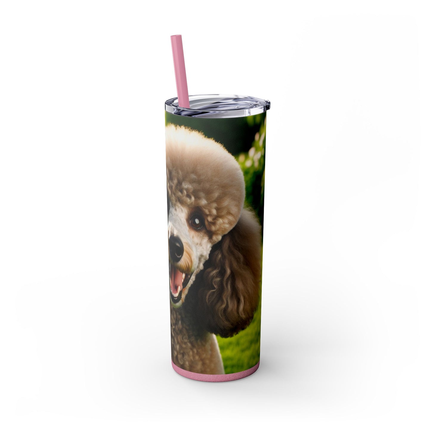 Standard Poodle Skinny Tumbler with Straw, 20oz