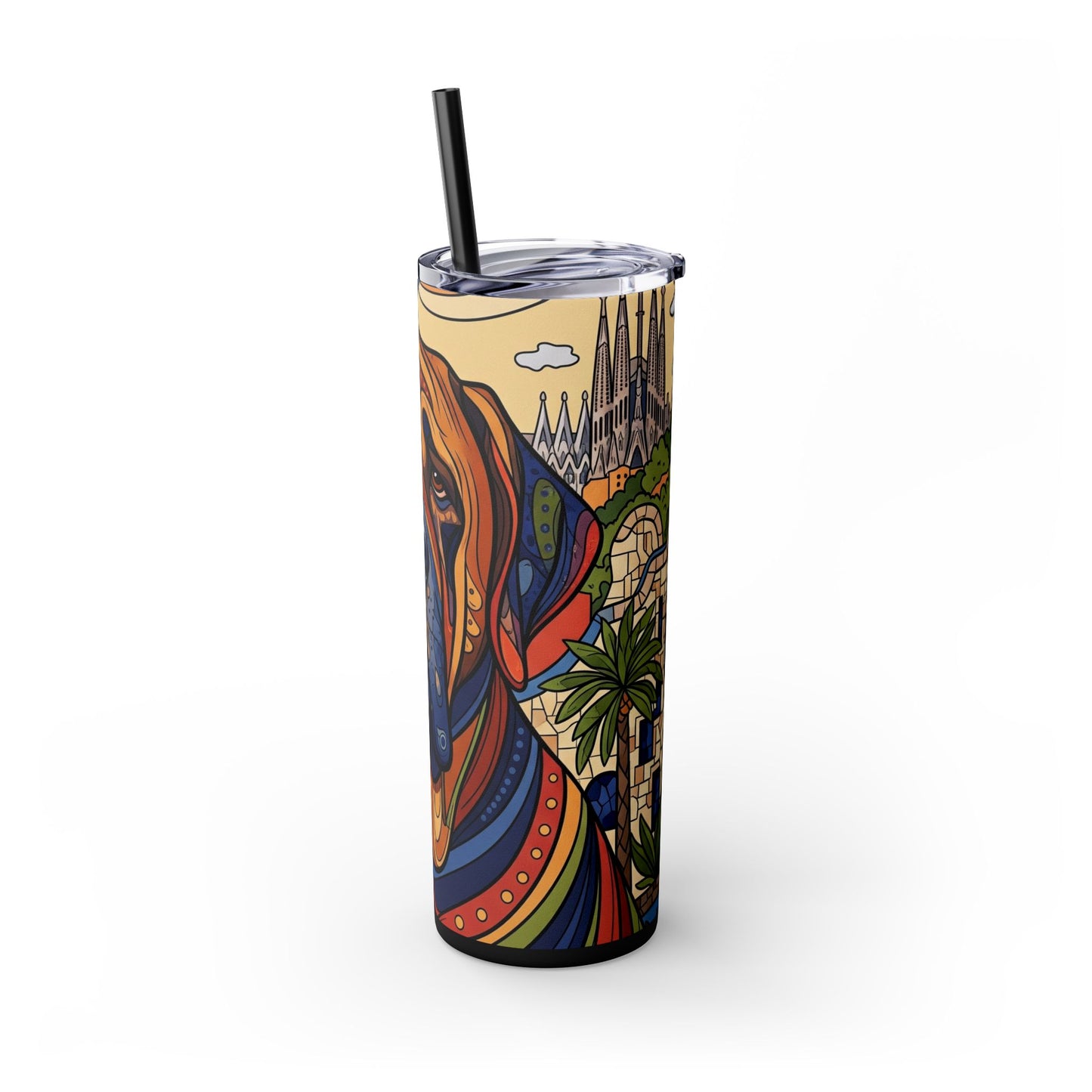 Spanish Mastiff Skinny Tumbler with Straw, 20oz