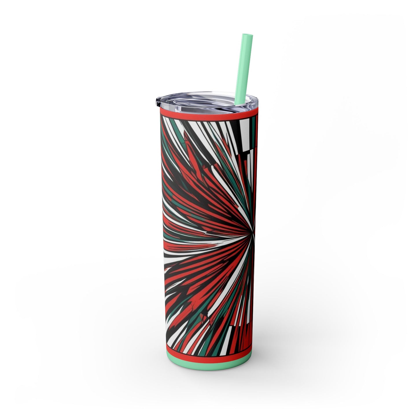 Optical Illusion Skinny Tumbler with Straw, 20oz