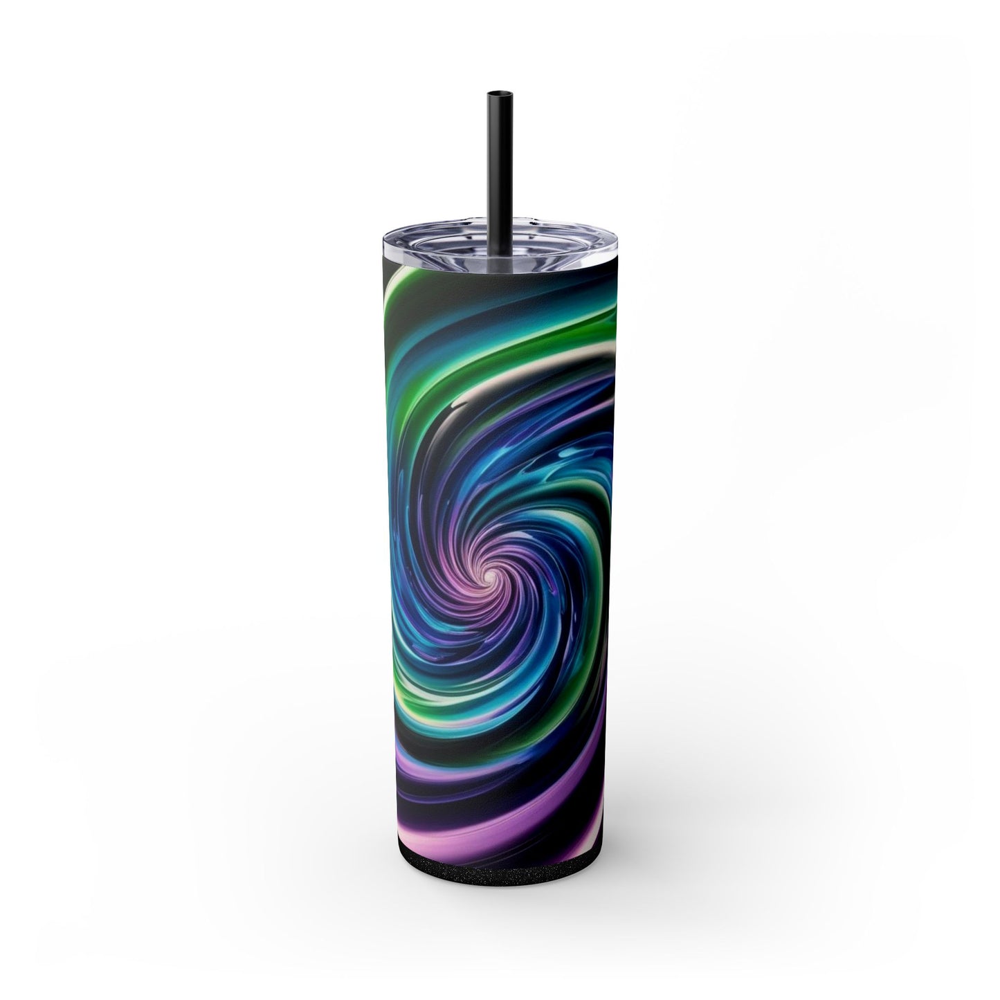 Optical Illusion Skinny Tumbler with Straw, 20oz