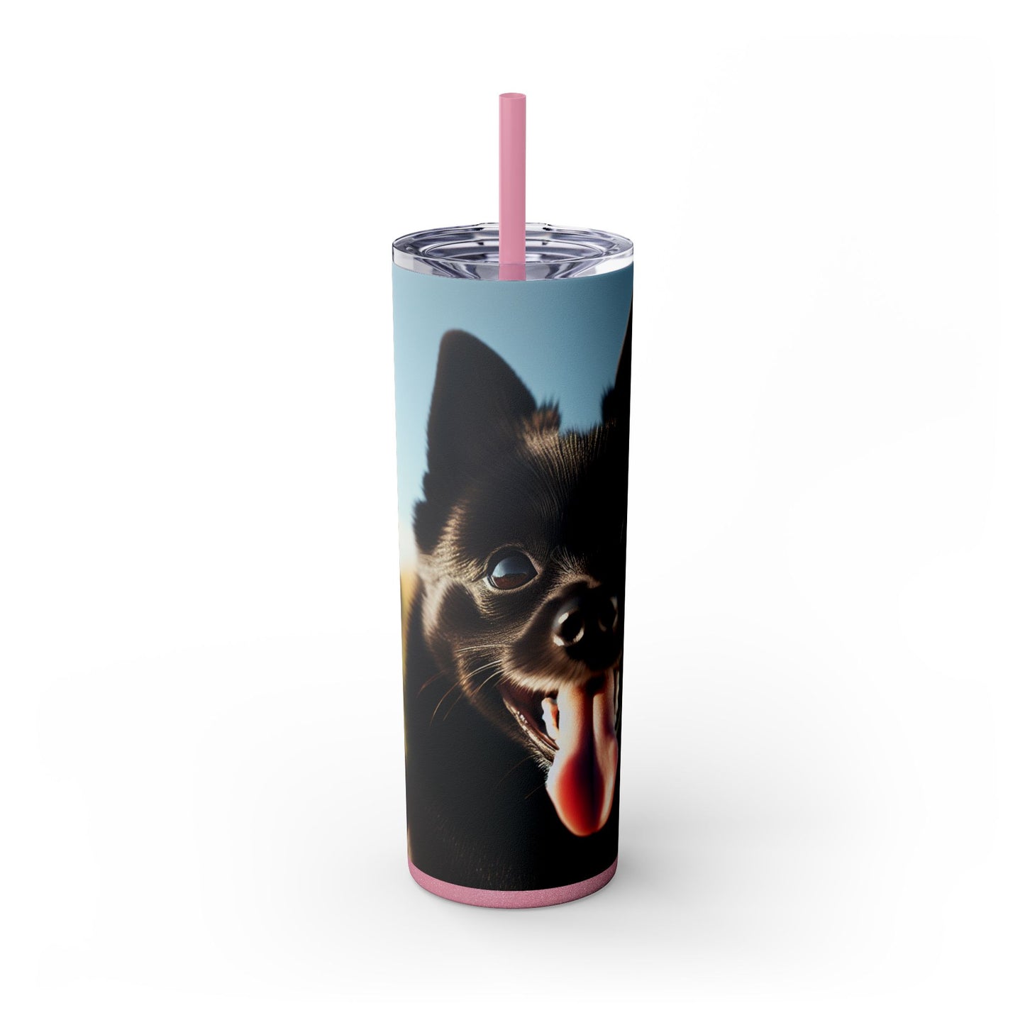 Schipperke Skinny Tumbler with Straw, 20oz