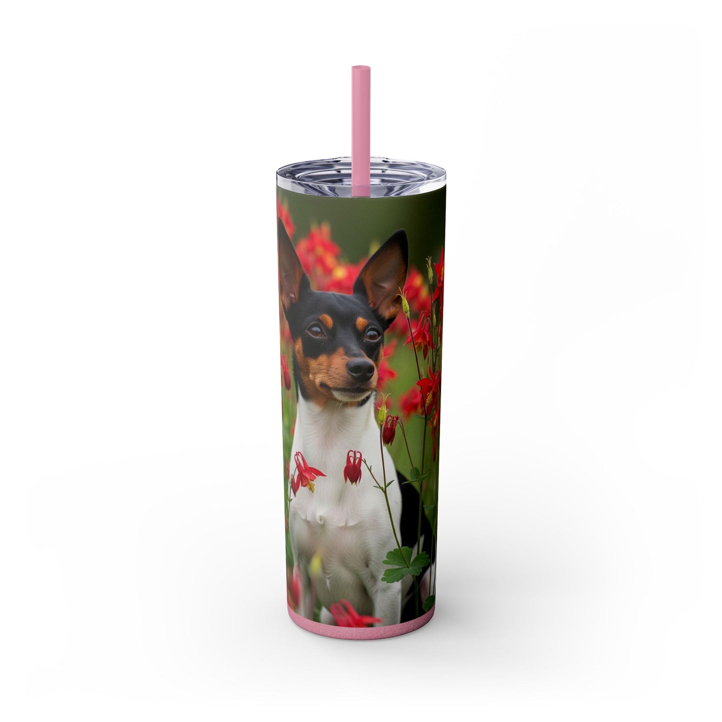 Toy Fox Terrier Tumbler with Straw, 20oz