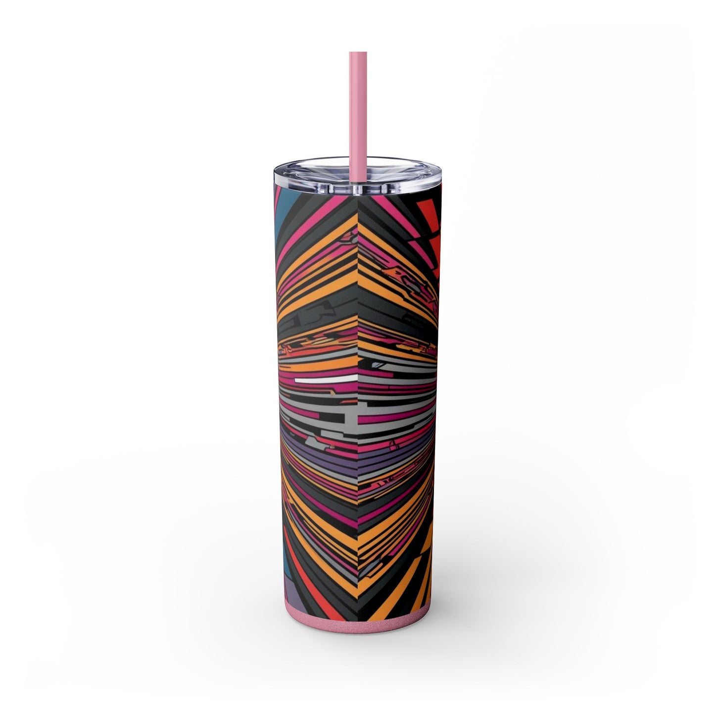 Optical Illusion Skinny Tumbler with Straw, 20oz
