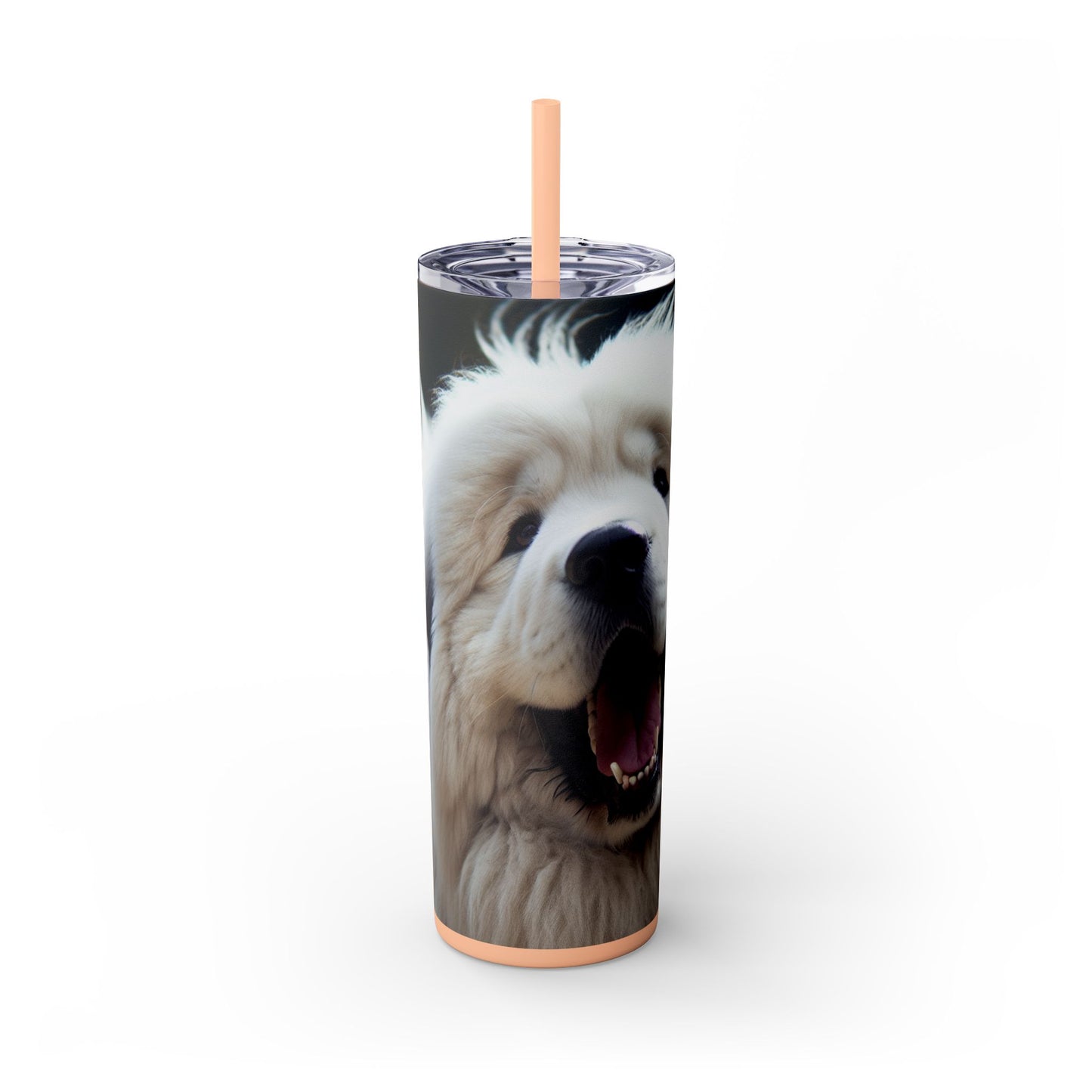 Tatra Shepherd Dog Skinny Tumbler with Straw, 20oz