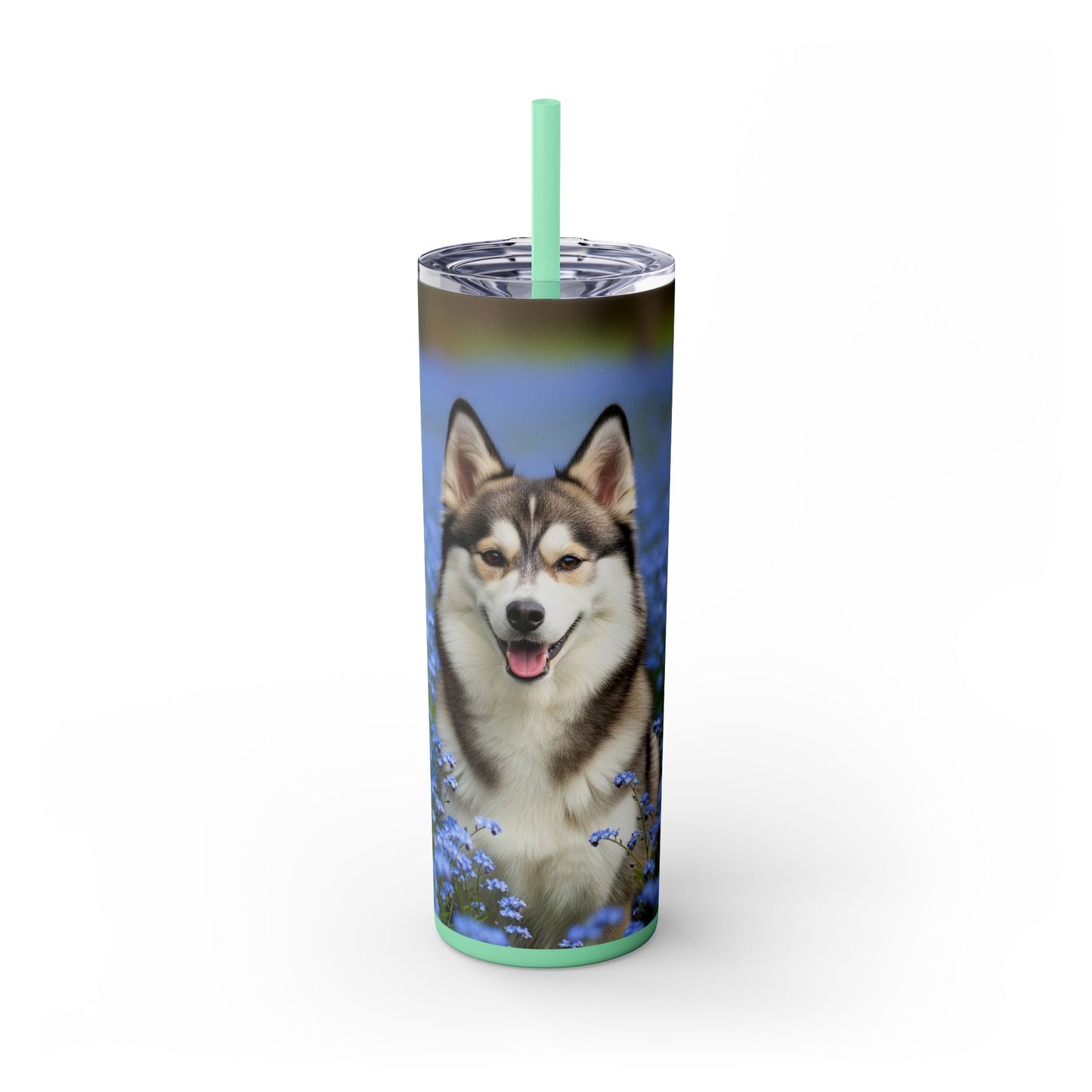 Alaskan Klee Kai Skinny Tumbler with Straw, 20oz